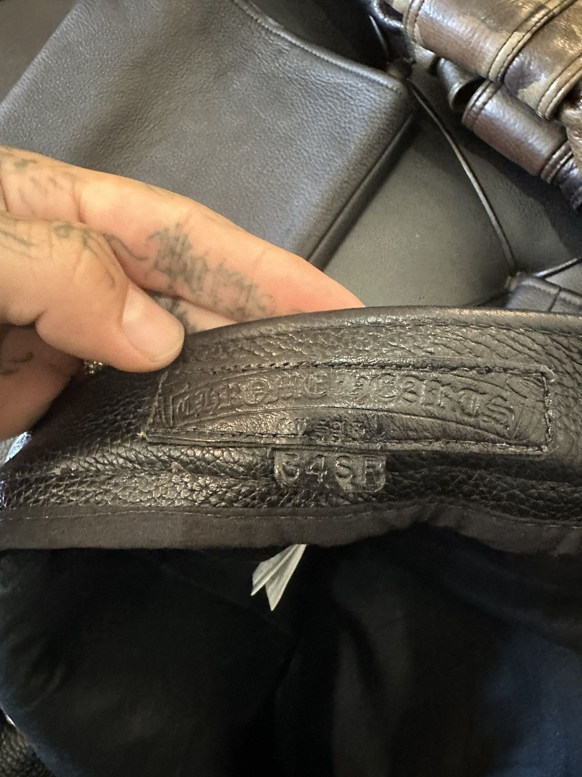 Chrome Hearts CHROME HEARTS 1:1 SEX PATCH LEATHER JEANS ODEL BECKHAM Size US 34 / EU 50 - 14 Thumbnail
