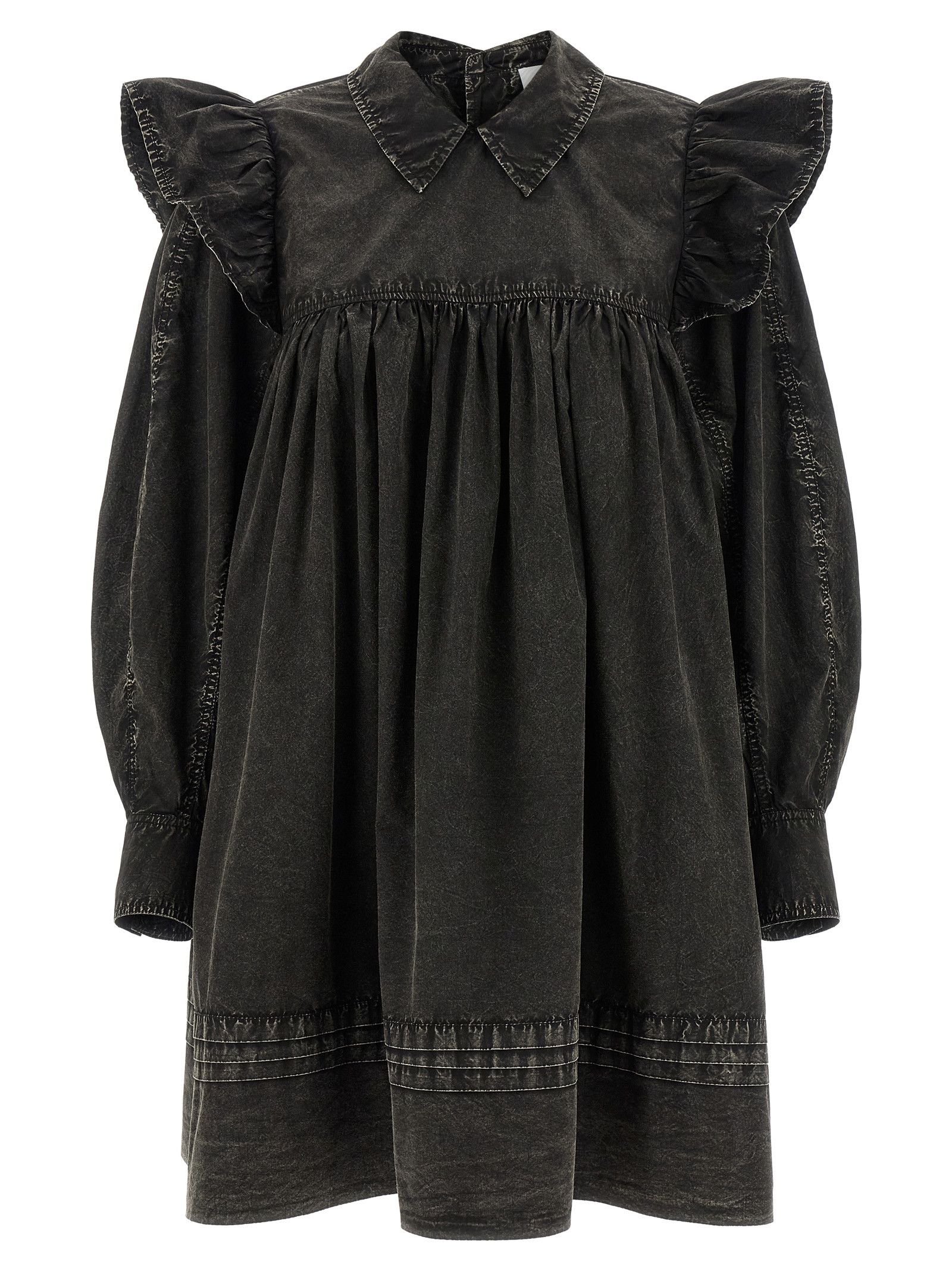 'Black Washed Mini Shirt' Dress