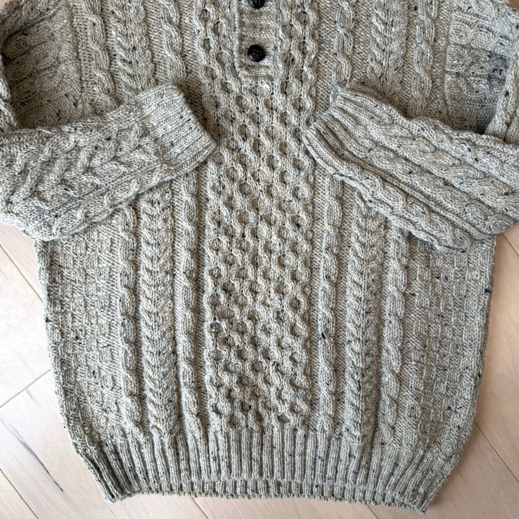 Vintage VINTAGE LL Bean Aran Knit Sweater XL Beige Fisherman Heavy Wool Pullover Minimalist Size US XL / EU 56 / 4 - 5 Thumbnail