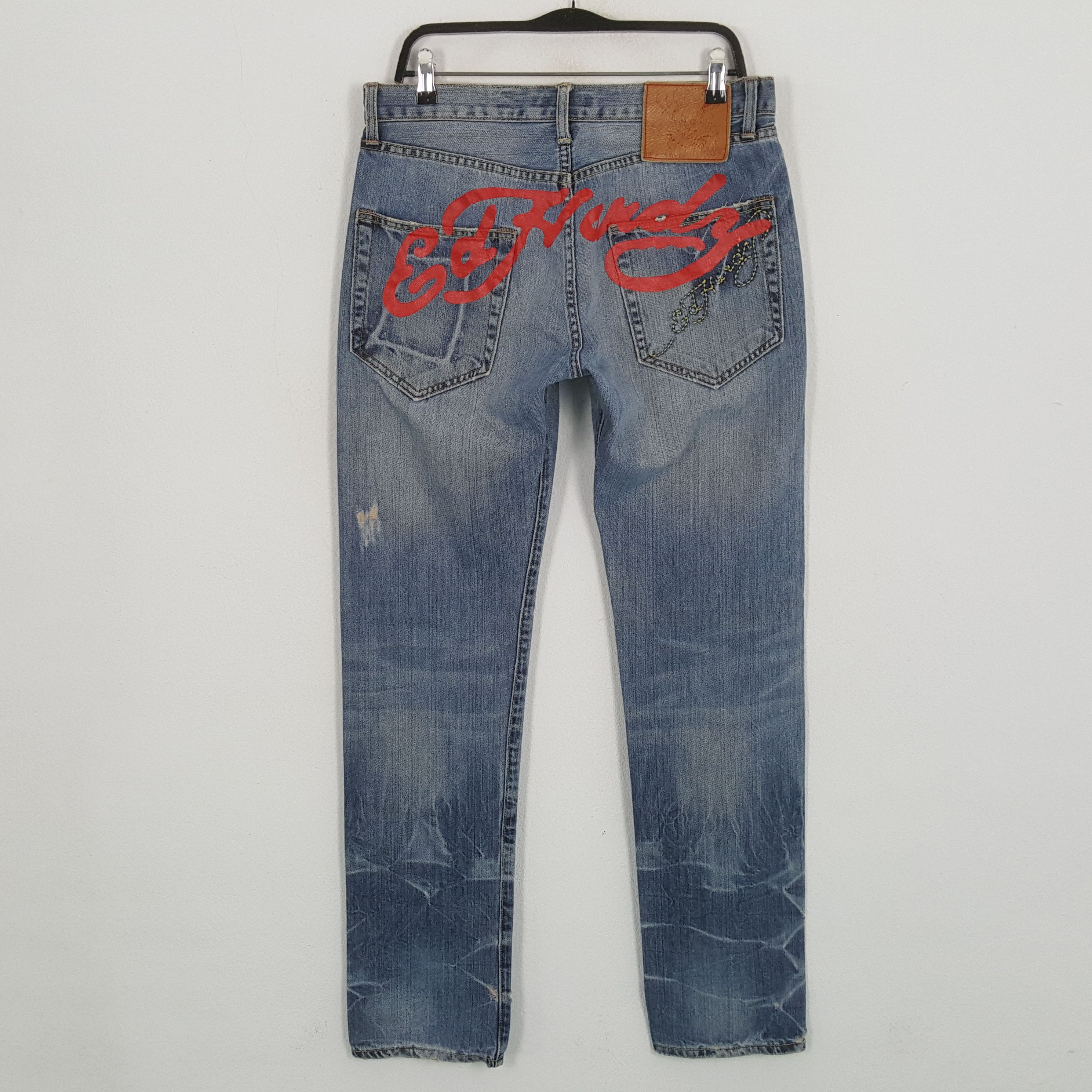 Christian Audigier × Ed Hardy × Vintage ED HARDY Designer Brand Fashion Style Custom Art Jeans Size US 32 / EU 48 - 1 Thumbnail
