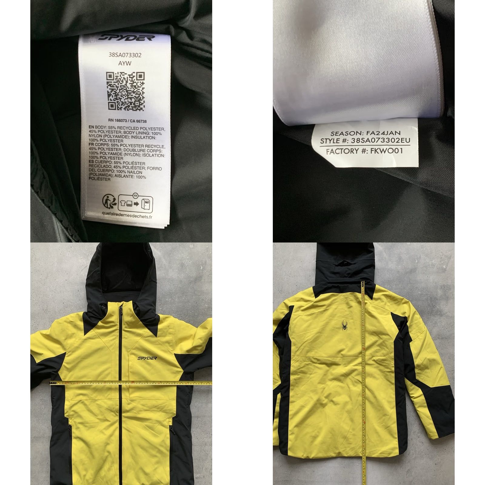 Spyder SPYDER CONTACT Jacket Men S Ski Yellow Black Polyester Full Zip Puffer 90s Theme Varsity Size US S / EU 44-46 / 1 - 8 Thumbnail