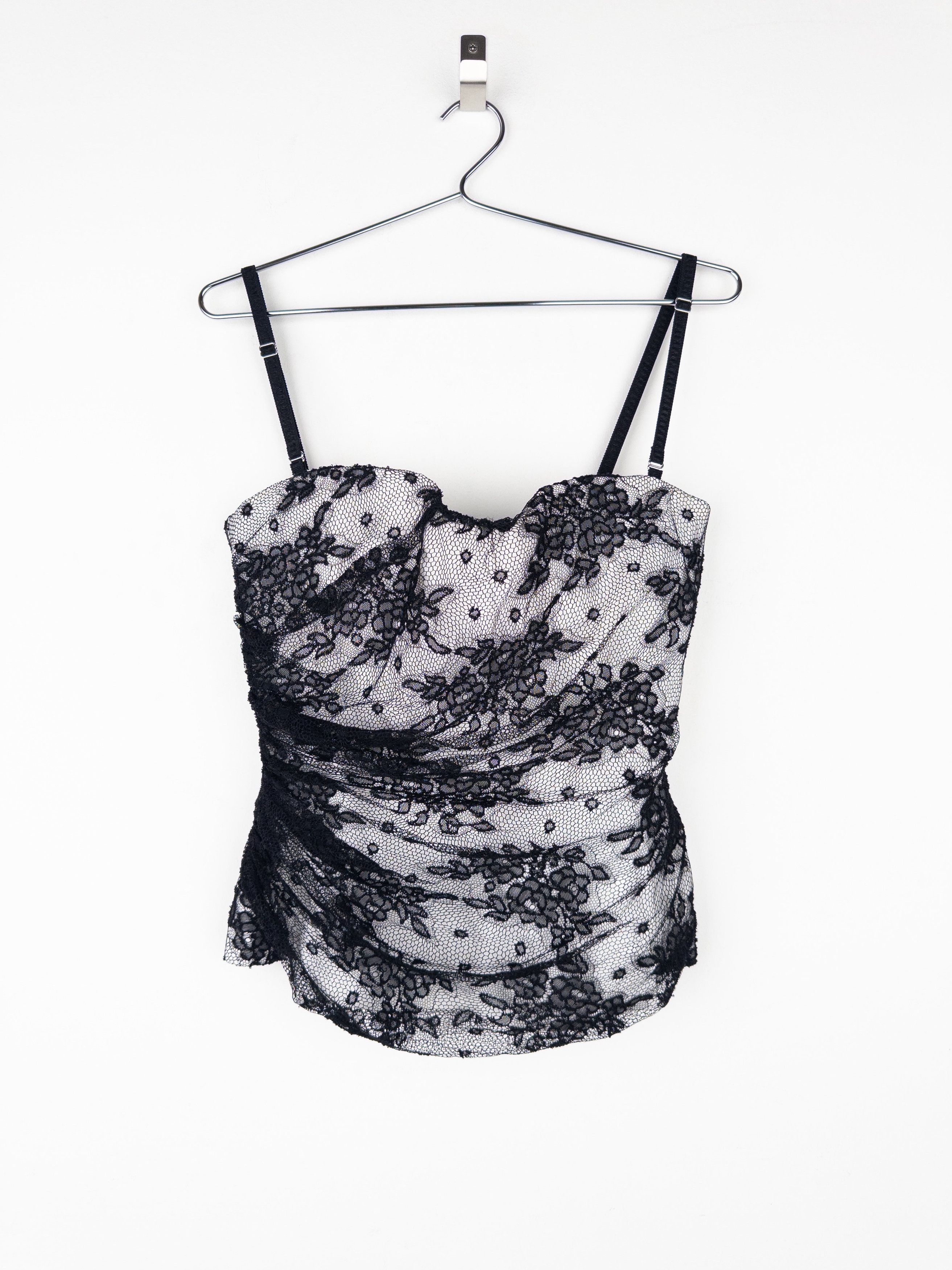 Dolce & Gabbana 2000s Floral Lace Bustier Top Size L / US 10 / IT 46 - 1 Thumbnail