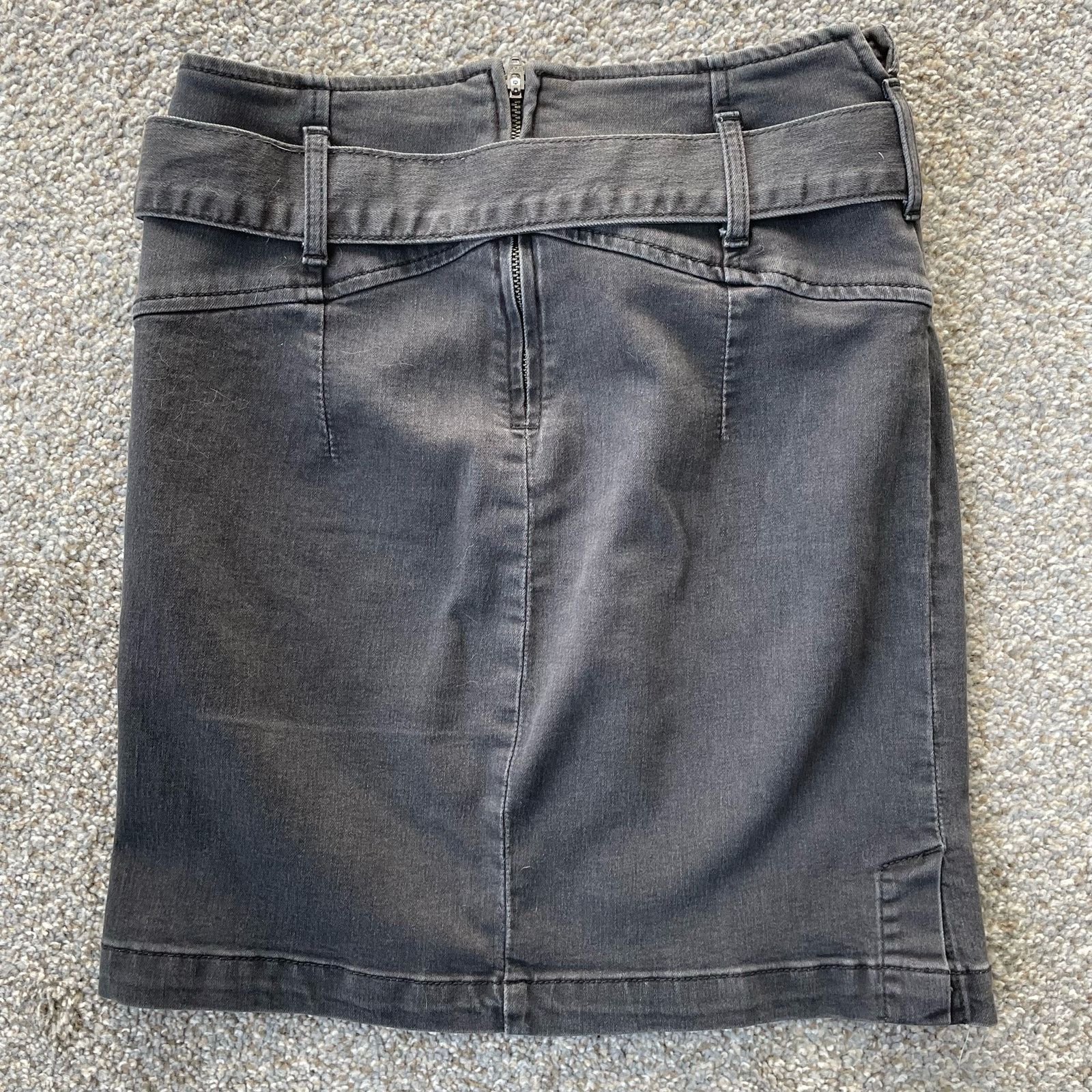 Free People Free People Black Denim Mini Skirt 2 Livin it Up Belted Size 26" / US 2 / IT 38 - 3 Thumbnail