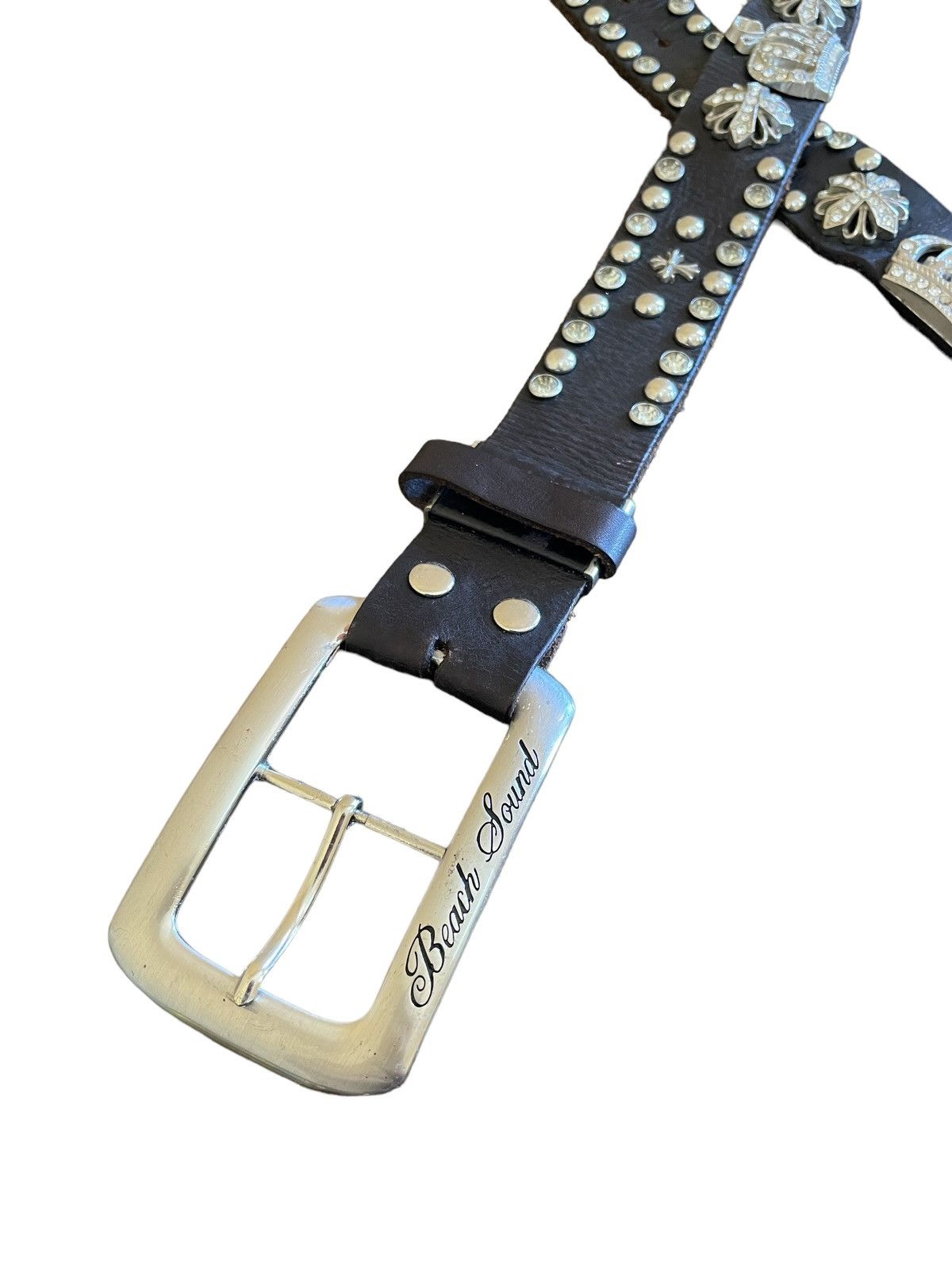 Hysteric Glamour × Japanese Brand Vintage Beach Sound Japan Cemetery Cross StudLeather Belt Size ONE SIZE - 10 Thumbnail
