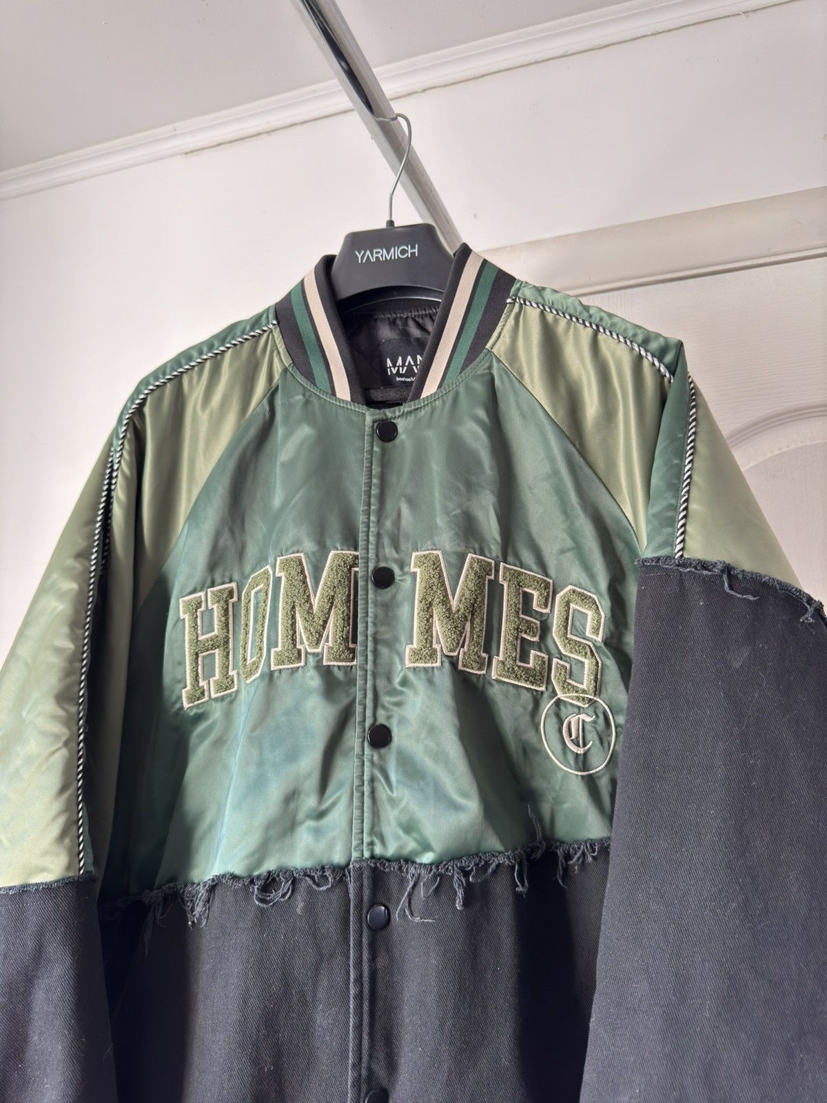 Vintage Varsity SATIN AND TWILL SPLICED BOMBER Size US XL / EU 56 / 4 - 5 Thumbnail