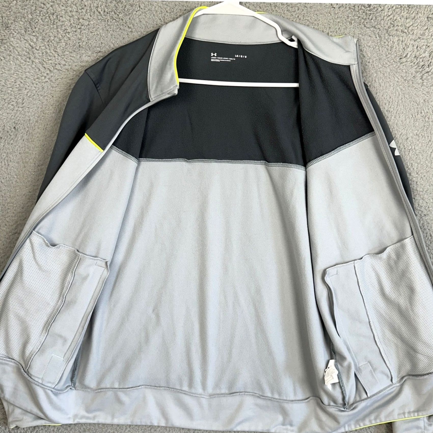 Under Armour Under Armour Project Rock Track Jacket Mens L Grey Colorblock Full Zip Athletic Casual Size US L / EU 52-54 / 3 - 4 Thumbnail