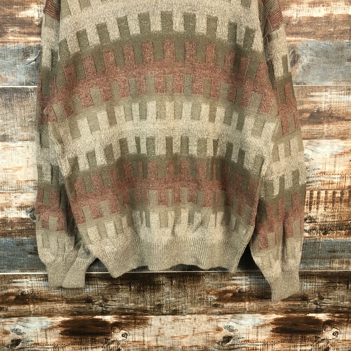 Homespun Knitwear × Japanese Brand DL Rovello made in japan checkered Brown Knitwear #C171 Size US L / EU 52-54 / 3 - 3 Thumbnail