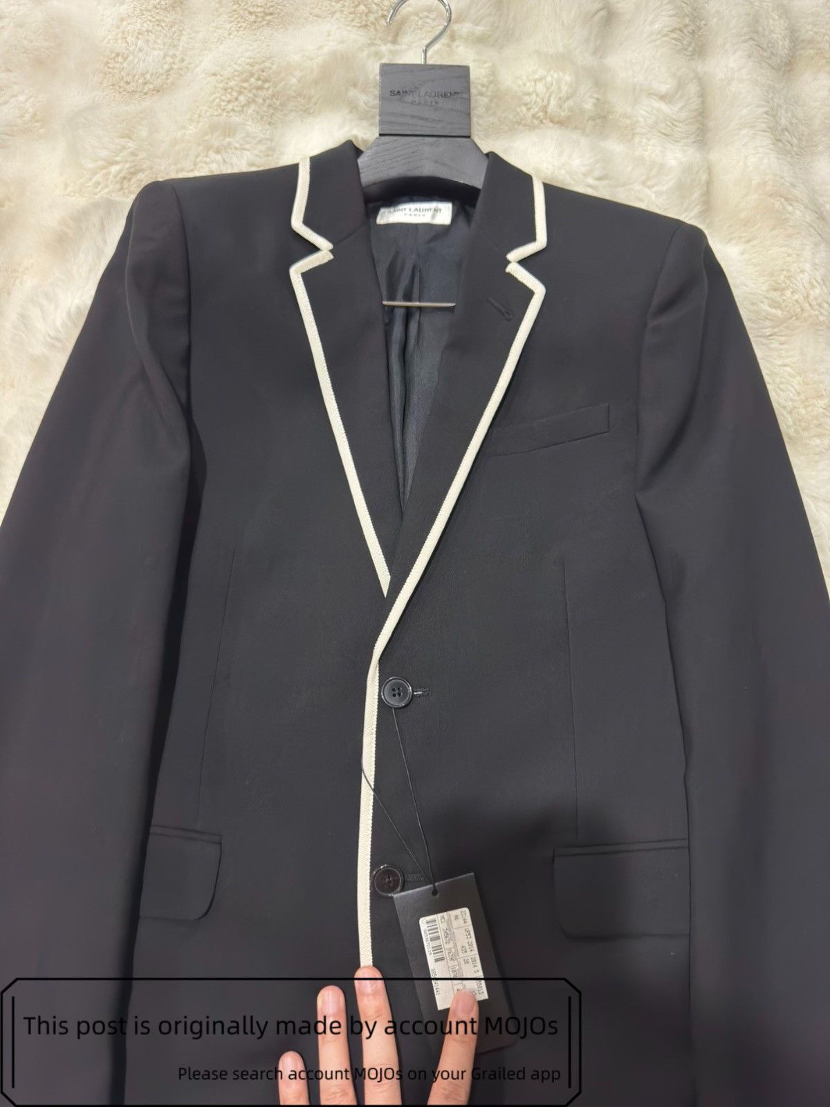 Saint Laurent Paris Sz 46 Saint Laurent Paris White Edge Black Blazer mojos1715 Size US S / EU 44-46 / 1 - 2 Thumbnail