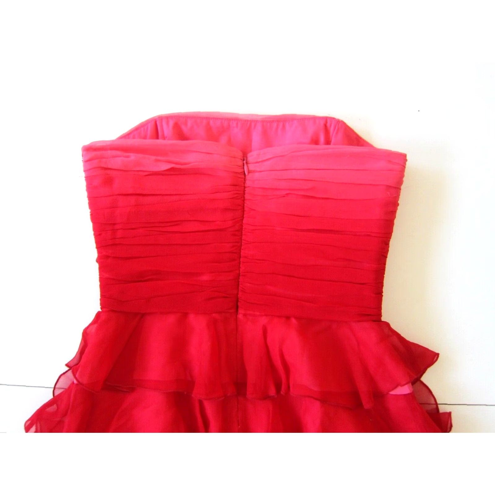 Laundry by Shelli Segal Laundry by Shelli Segal Dress 2 Strapless Pink 100% Silk Ruched Ruffle Party Knee Length Size XS / US 0-2 / IT 36-38 - 5 Thumbnail