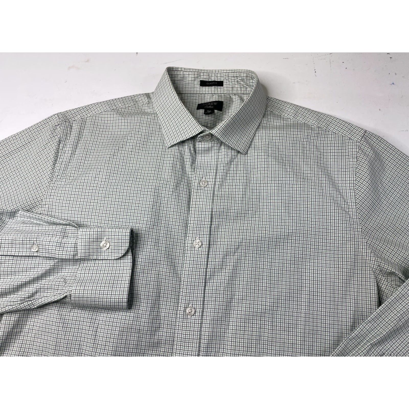 J.Crew J Crew Ludlow Dress Shirt Mens 16.5/ 35 Classic Button Down Checks Plaid Stretch Size 46R - 2 Thumbnail