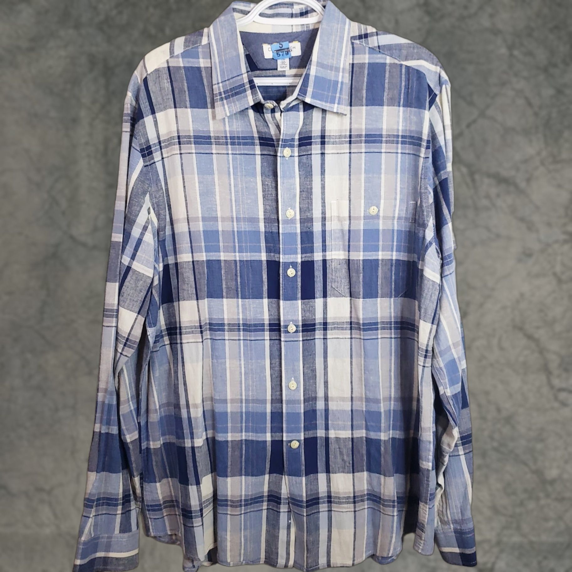 Club Room VINTAGE Club Room Shirt Mens XL Blue Plaid Button-Up Long Sleeve Slim Fit Size US XL / EU 56 / 4 - 1 Thumbnail