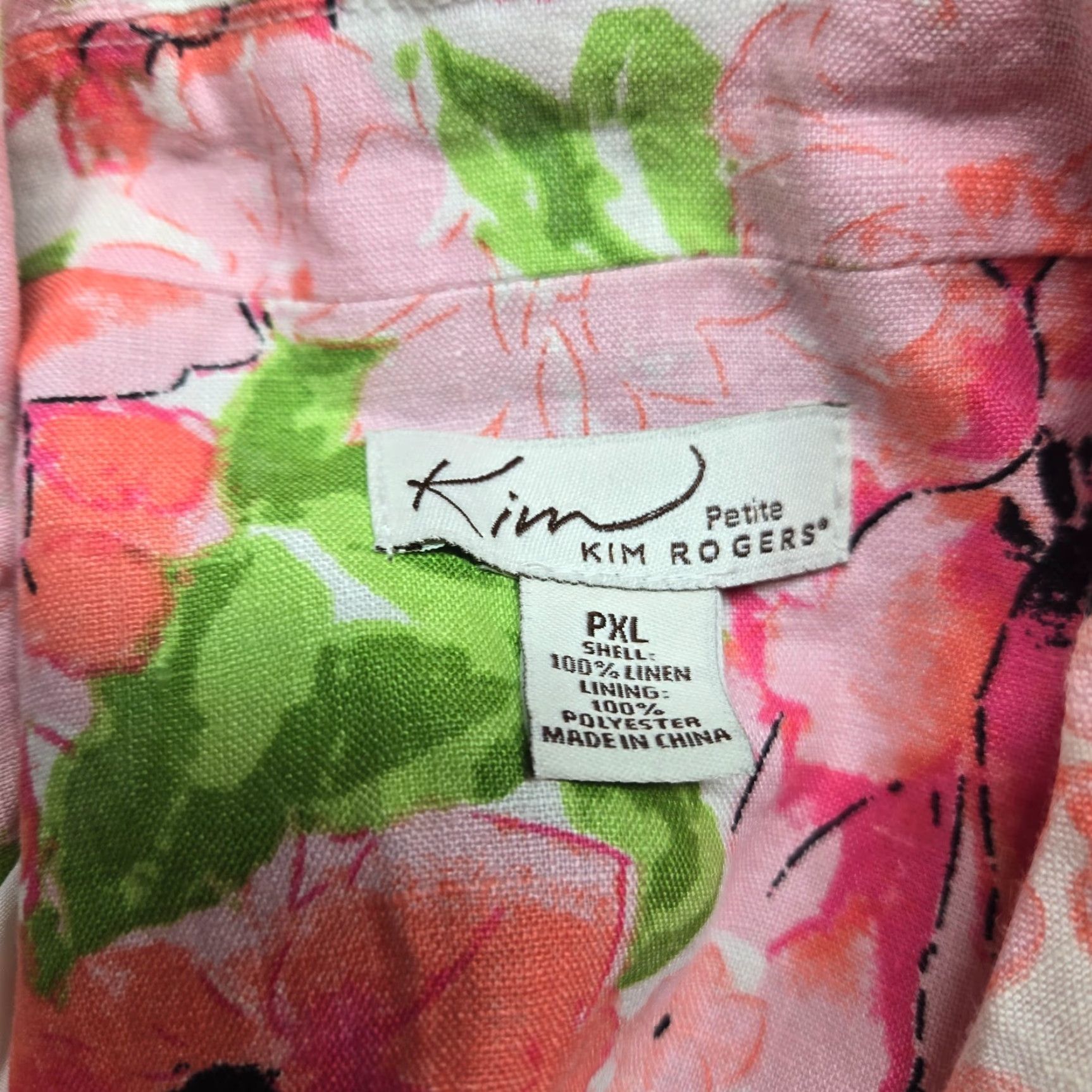 Vintage Kim Rogers Jacket Skirt Floral Flower Open Front Lined Adult Women's Petite PXL Size 40" / US 18 - 3 Thumbnail