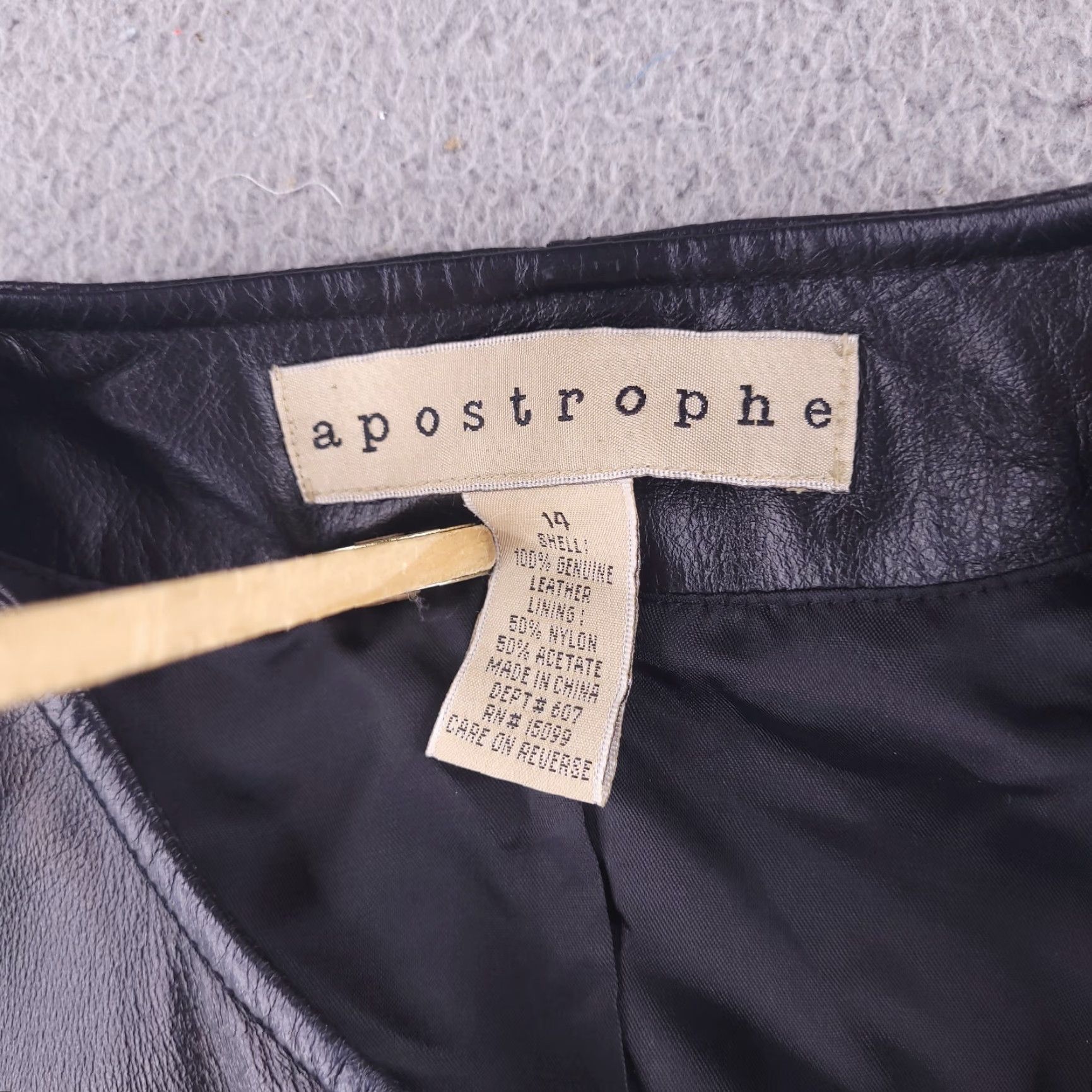 Vintage Apostrophe Jacket Womens 14 Leather Black Real Genuine Zip Jacket Women 14 Black Leather Zip Basic Jacket Mens Womens? Size XL / US 12-14 / IT 48-50 - 2 Thumbnail