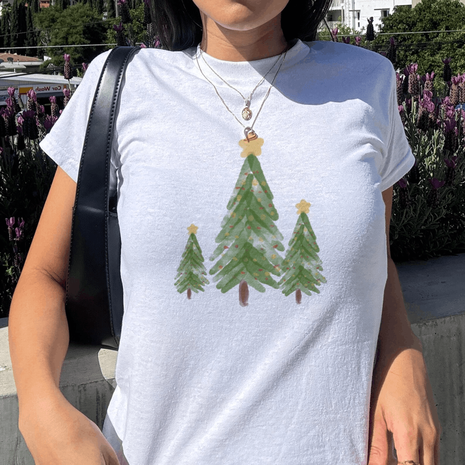 Other Vintage Christmas Tree Baby Tee Size L / US 10 / IT 46 - 2 Thumbnail