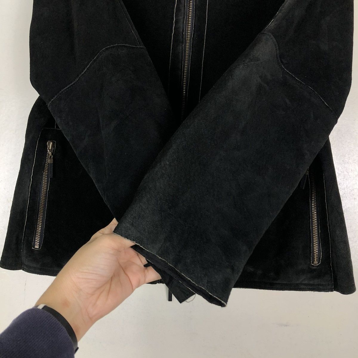 Hiroko Koshino Homme 🔥GENUINE LEATHER BIKER JACKET CROPPED HIROKO BIS SHEARLING Size M / US 6-8 / IT 42-44 - 15 Thumbnail