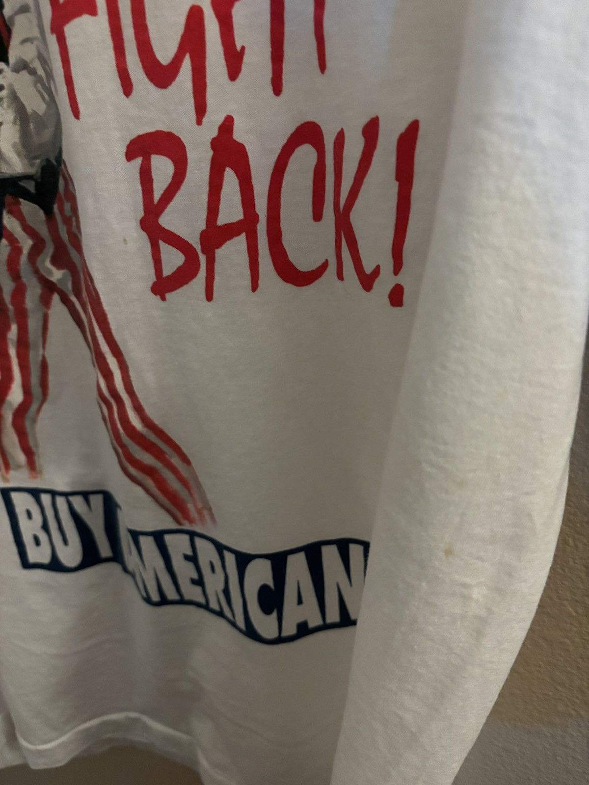 Vintage Vintage Single Stitch Uncle Sam Fight Back Buy American Tee Size US XL / EU 56 / 4 - 3 Thumbnail