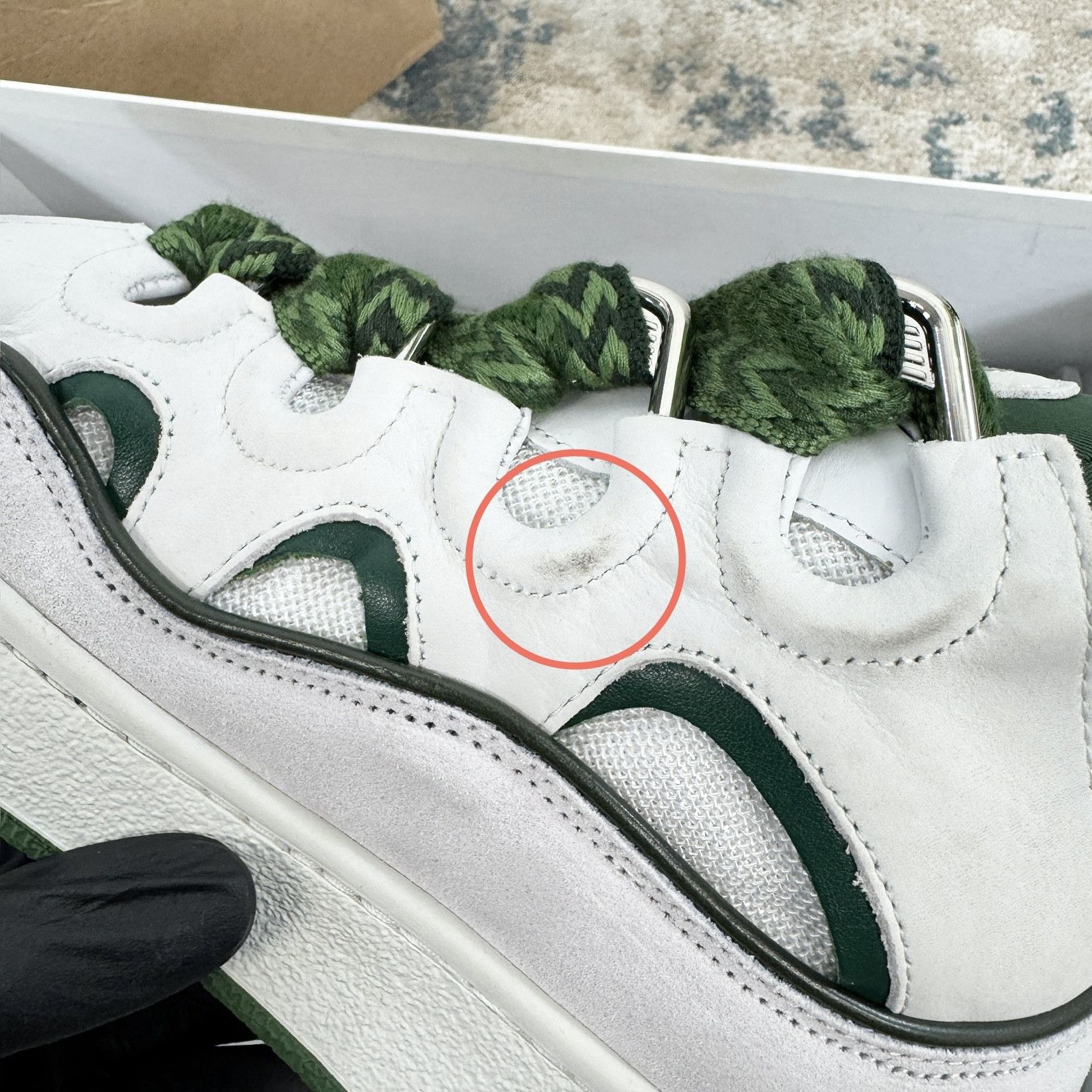 Lanvin Lanvin Curb Low Top Trainers In White & Green RRP £750 Size US 9 / EU 42 - 8 Thumbnail