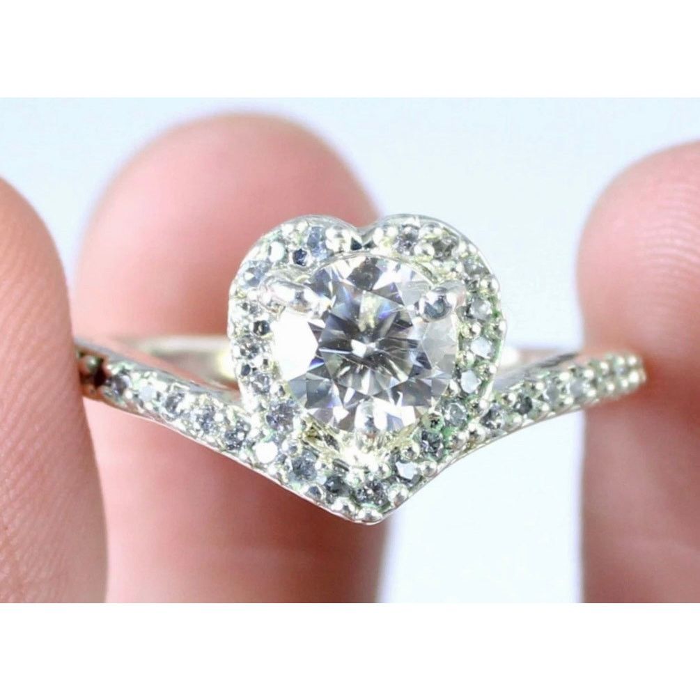 Other 1 carat Moissanite Heart Shaped Cut Ring 8 Size ONE SIZE - 5 Thumbnail