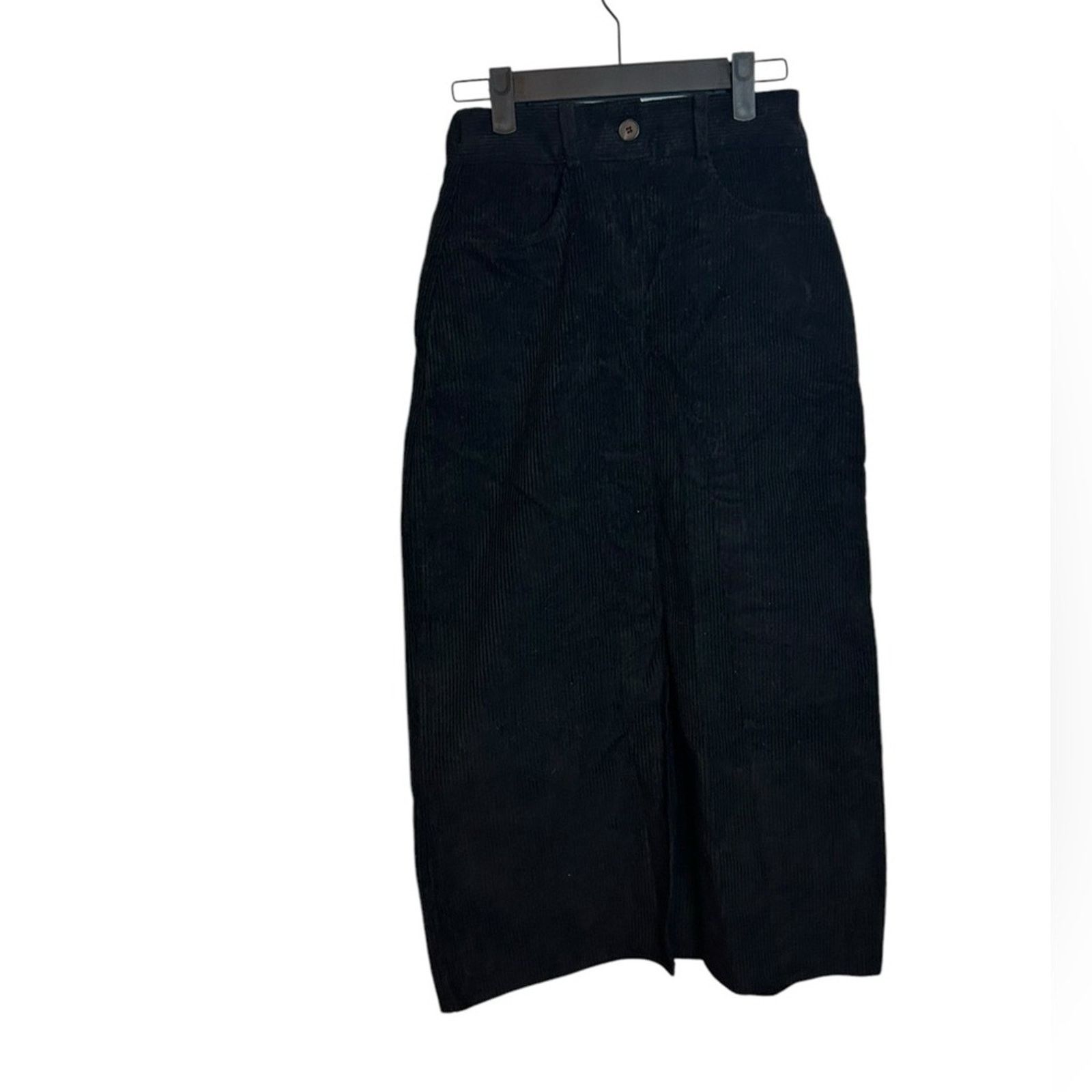 Other Pinkyotto Black Corduroy Midi Skirt Size 27" / US 4 / IT 40 - 1 Thumbnail