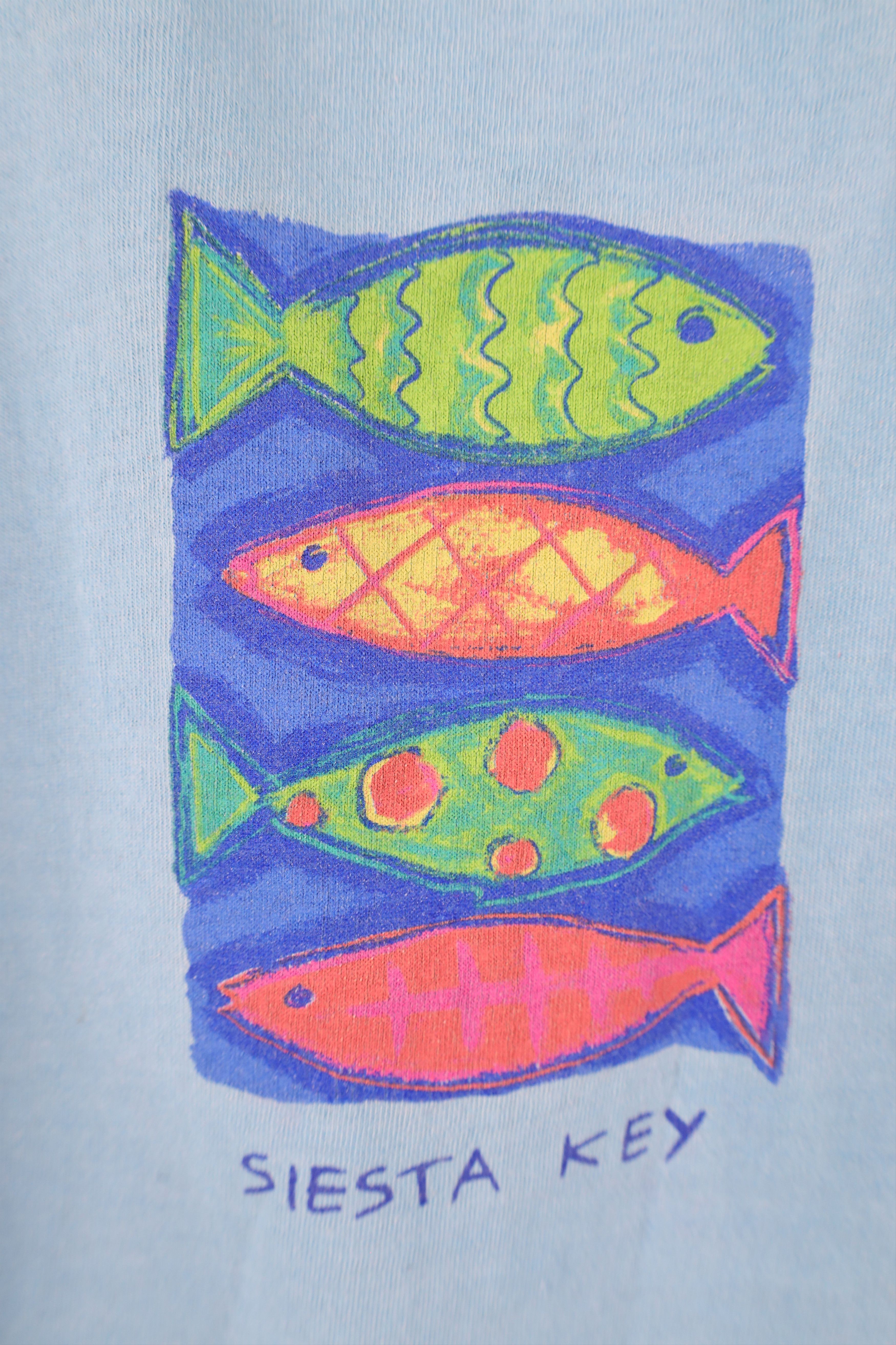 Vintage Vintage 90s Streetwear Siesta Key Fish Long Sleeve T-Shirt Size US L / EU 52-54 / 3 - 4 Thumbnail