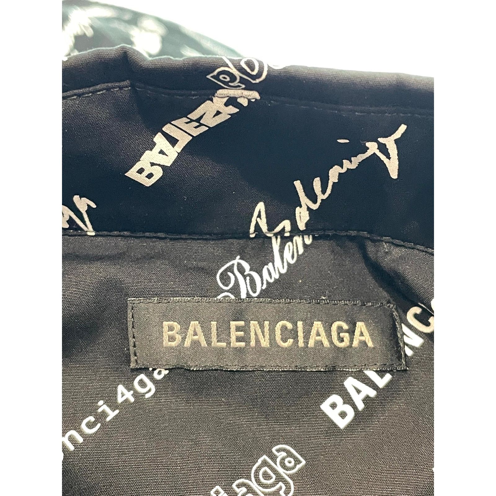 Balenciaga Balenciaga Multi Logo White & Black Button Up LS Shirt Size US L / EU 52-54 / 3 - 3 Thumbnail