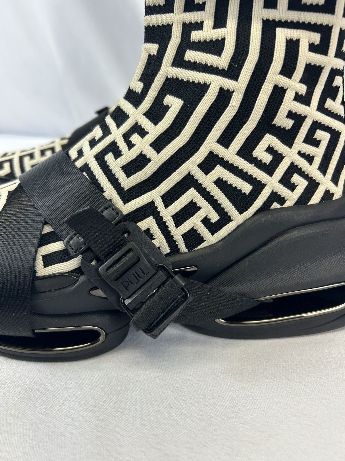 Balmain Balmain BBold Strap Monogram High Top Sneaker Size US 7 / EU 40 - 2 Thumbnail