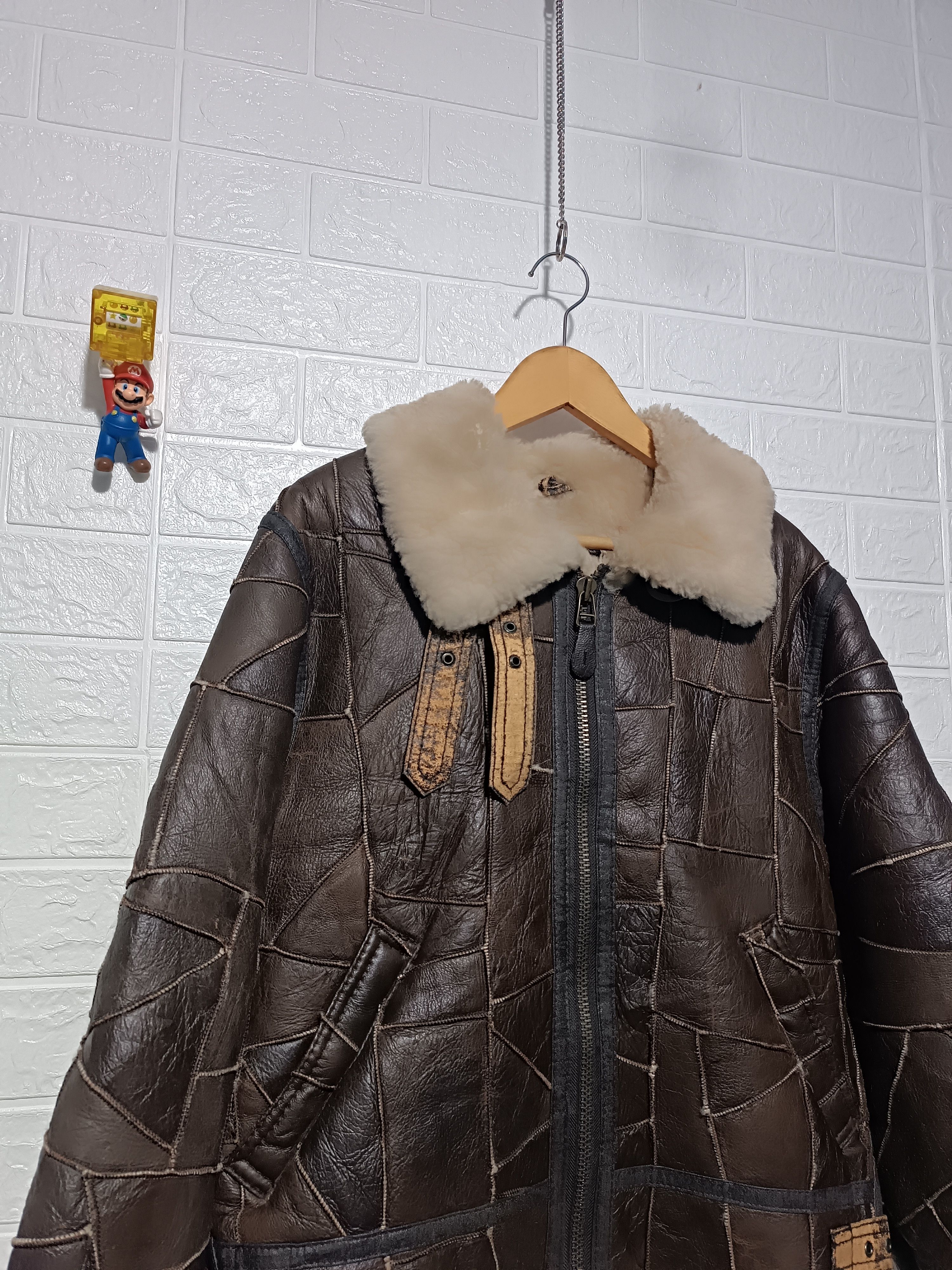 Vintage Real Mounton Crust B-3 B3 Flight Jacket Sheepskin Patchwork Size US M / EU 48-50 / 2 - 2 Thumbnail