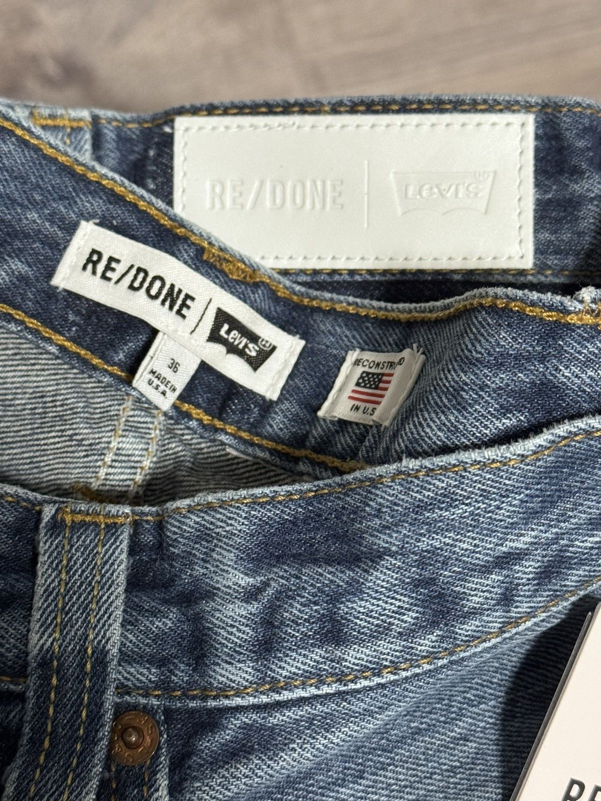 RE/DONE NWT RE/DONE Men’s 1401 Straight Leg Jeans – Worn In Blue Size US 36 / EU 52 - 16 Thumbnail