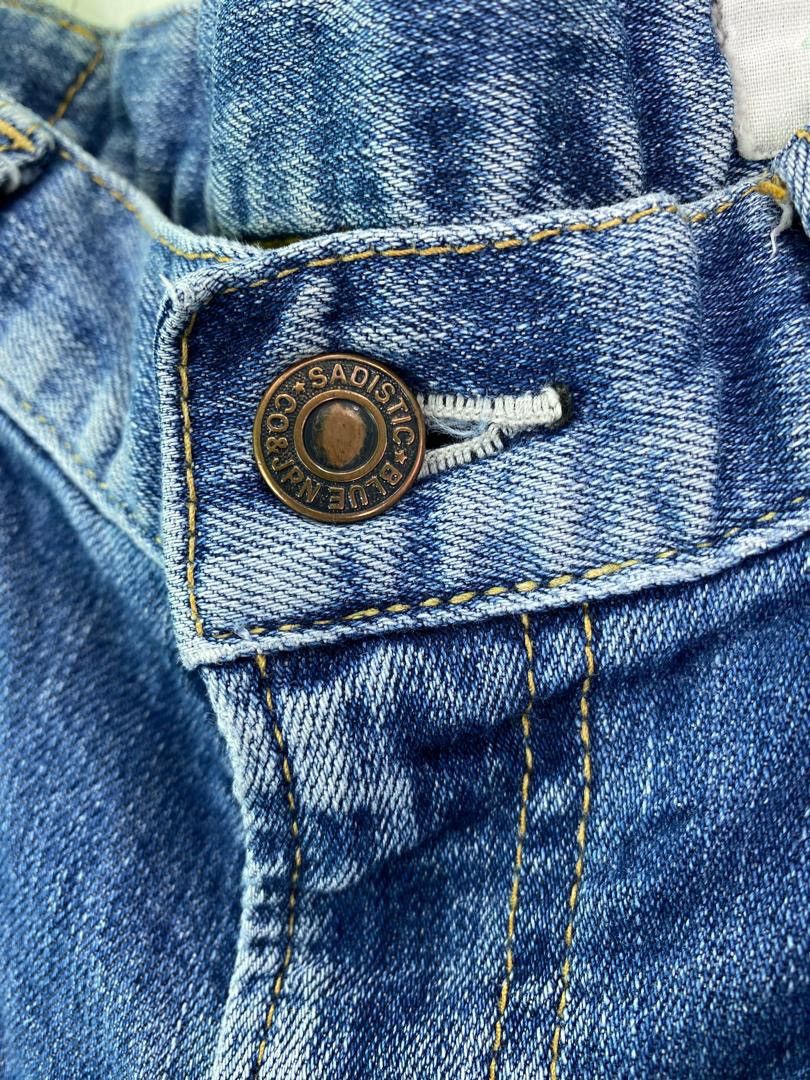 Japanese Brand Vtg 90s rare Sadistic Blue japan stonewash denim Size US 34 / EU 50 - 8 Thumbnail