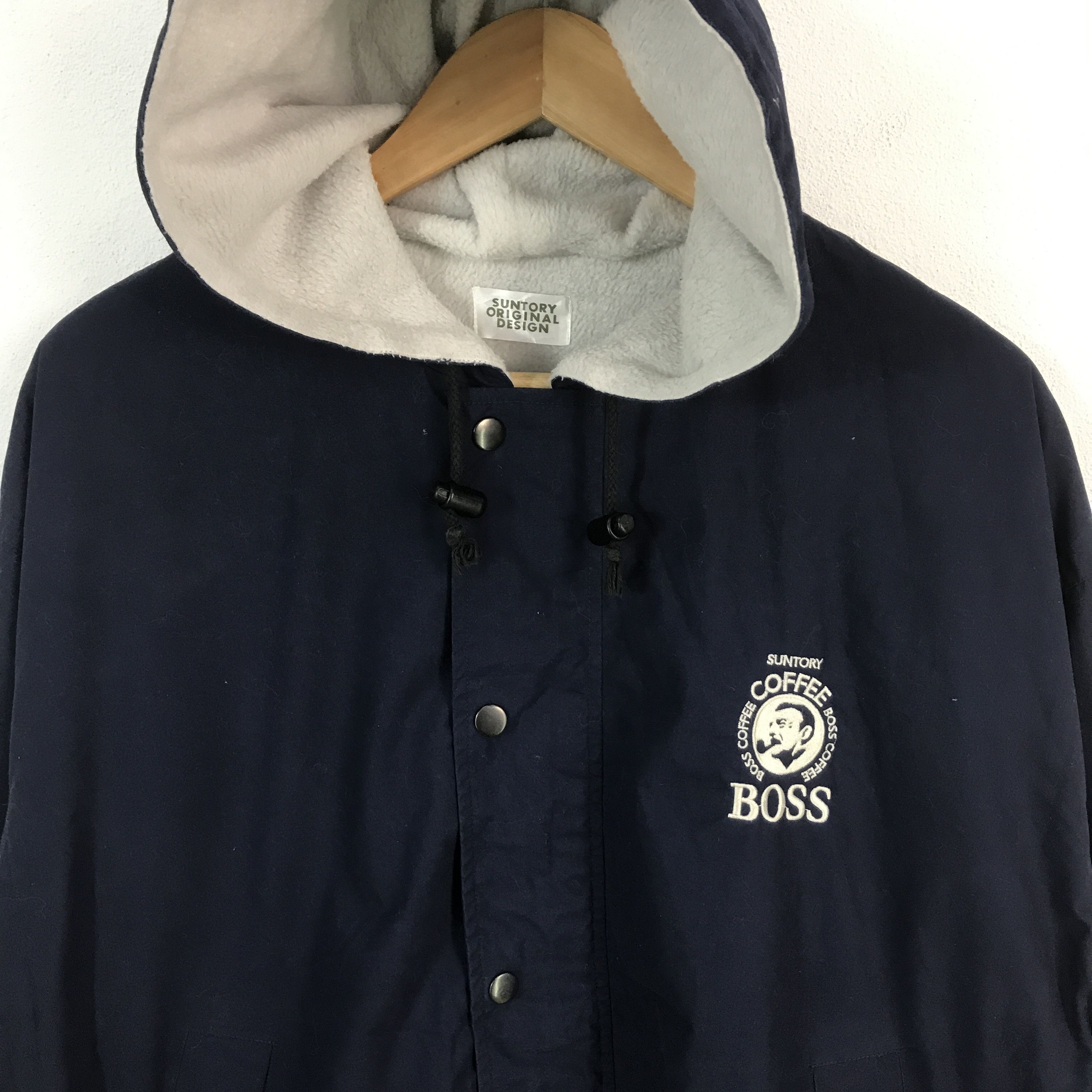 Japanese Brand × Vintage Vtg Suntory Boss Coffee Bomber Hoodie jacket Size US XL / EU 56 / 4 - 3 Thumbnail