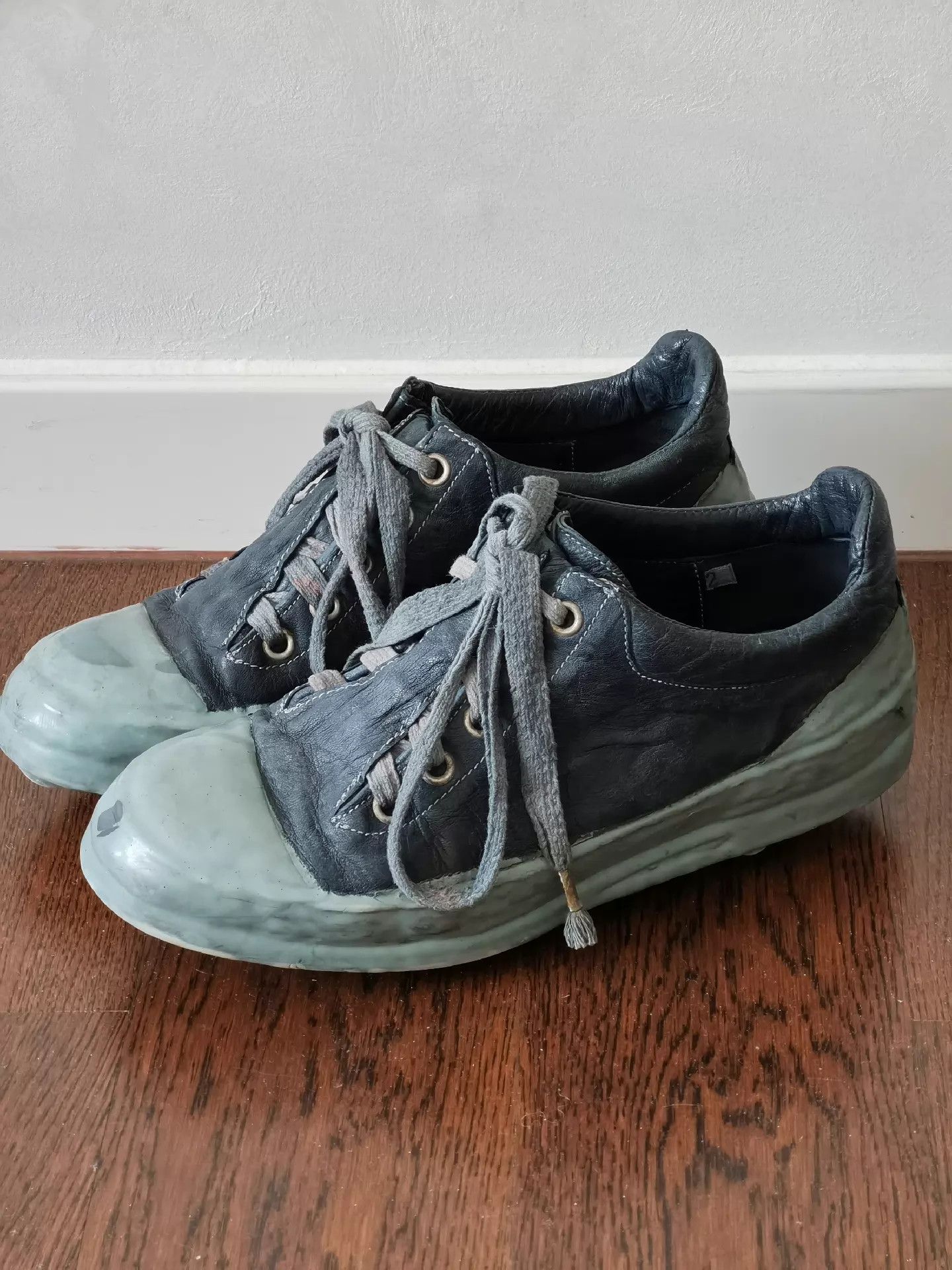Carol Christian Poell CCP Blue Kangaroo Leather Low Top Soled Shoes US7 (42-43) Size US 7 / EU 40 - 1 Thumbnail