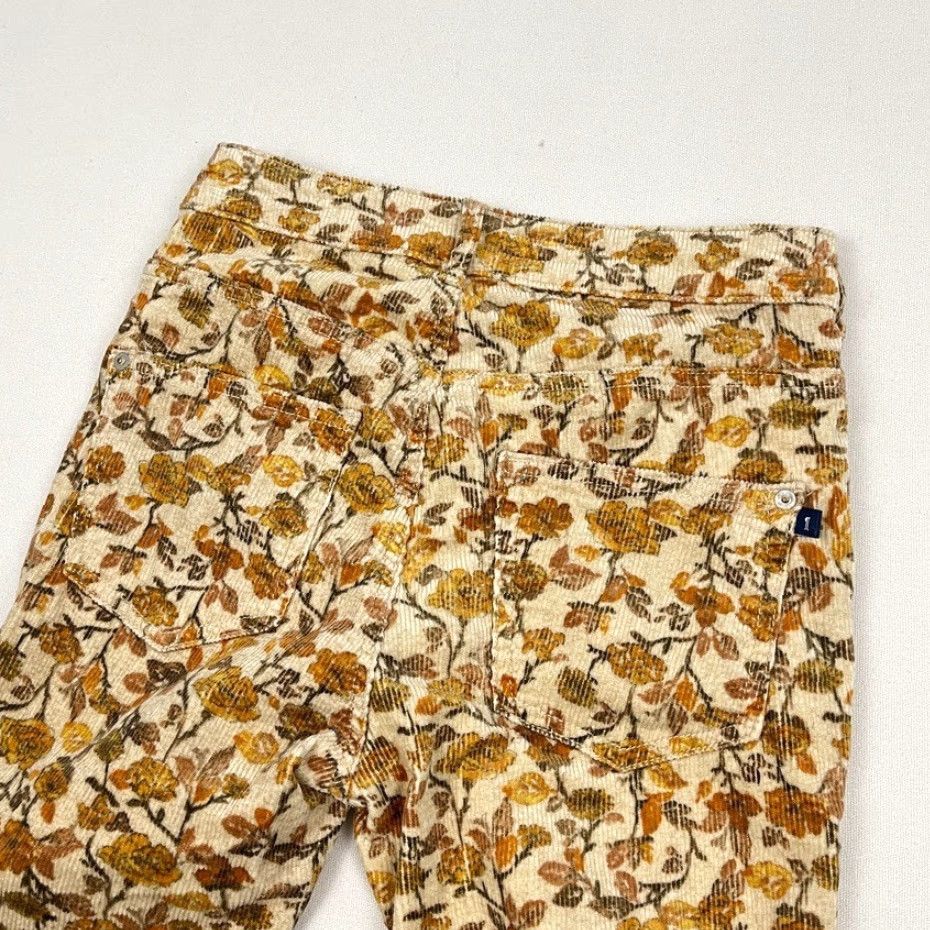 Anthropologie Anthropologie Pilcro Icon Pants 25 W26 I30 Flare Yellow Corduroy Floral Spring Size 42" / US 20 - 4 Thumbnail