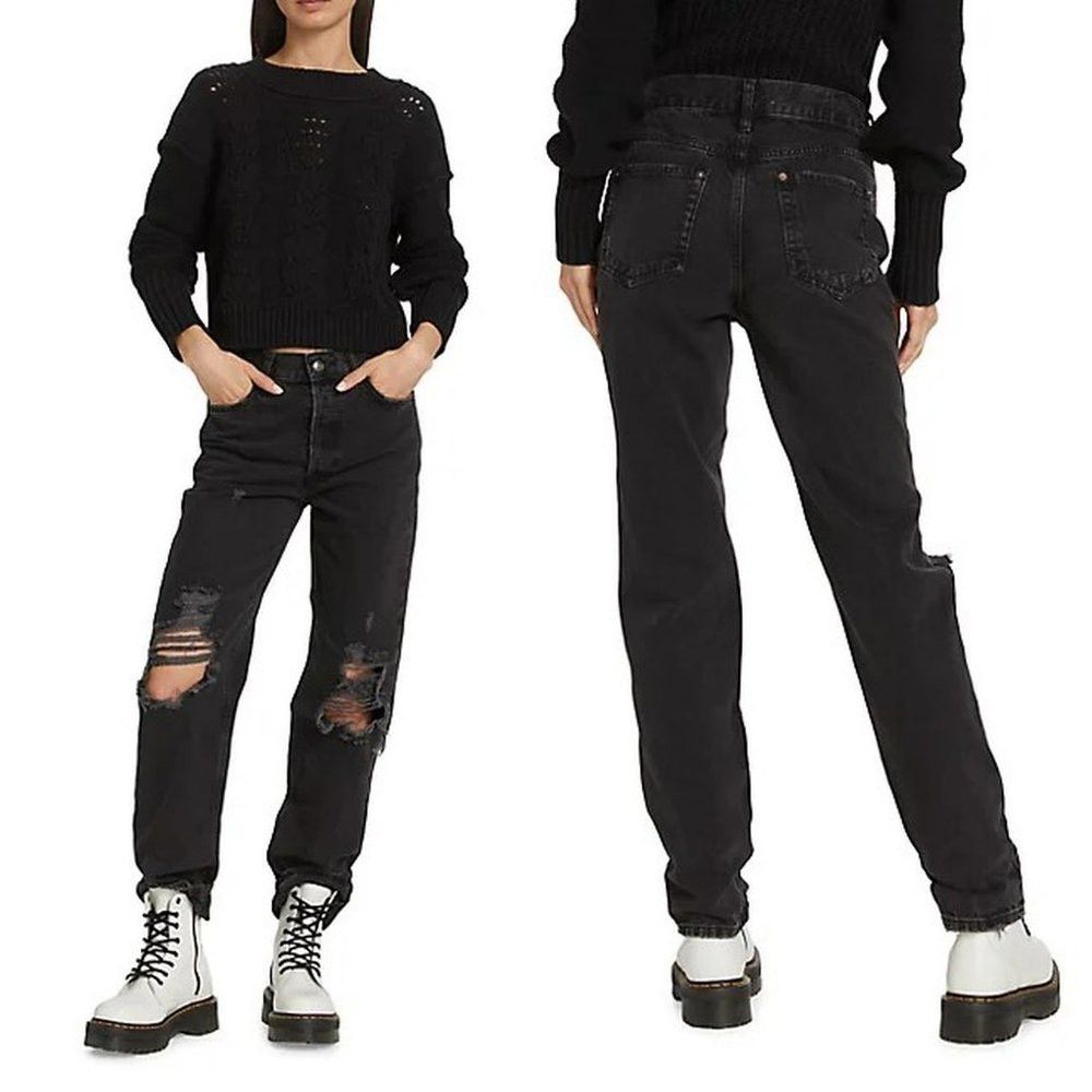 Free People NWT New $98 Free People We The Free Lasso High-Rise Black J Size 26" / US 2 / IT 38 - 1 Thumbnail