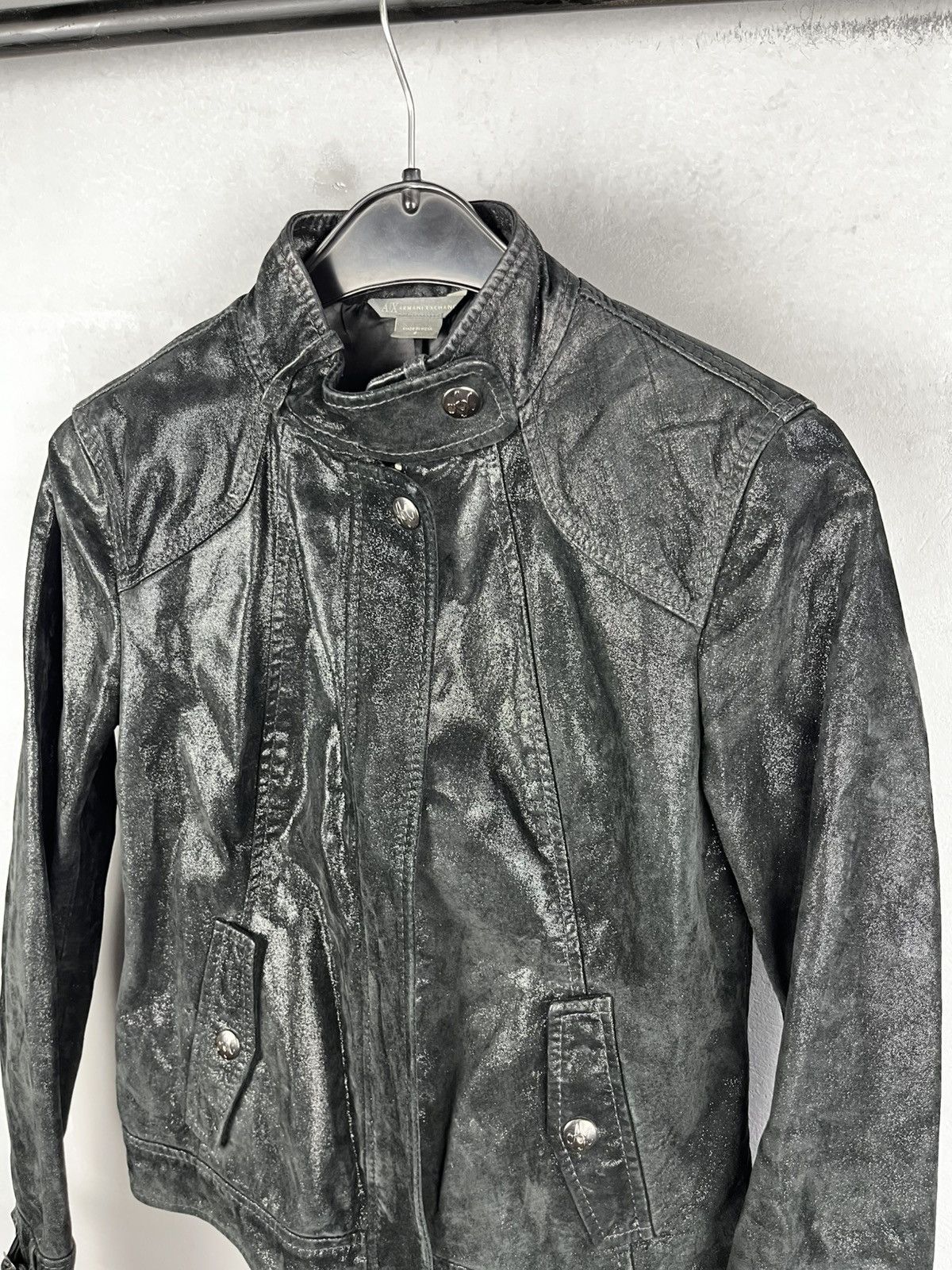 Armani Armani leather jacket biker size s Size S / US 4 / IT 40 - 3 Thumbnail