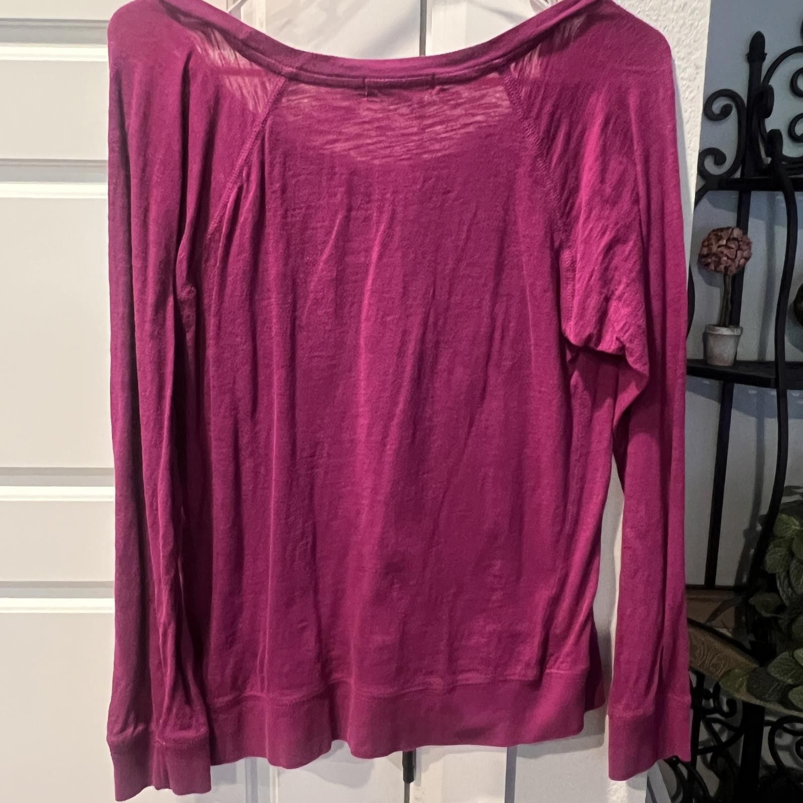 Forever 21 Forever 21 Essentials Women's Long Sleeve Top - Purple Size L / US 10 / IT 46 - 2 Thumbnail
