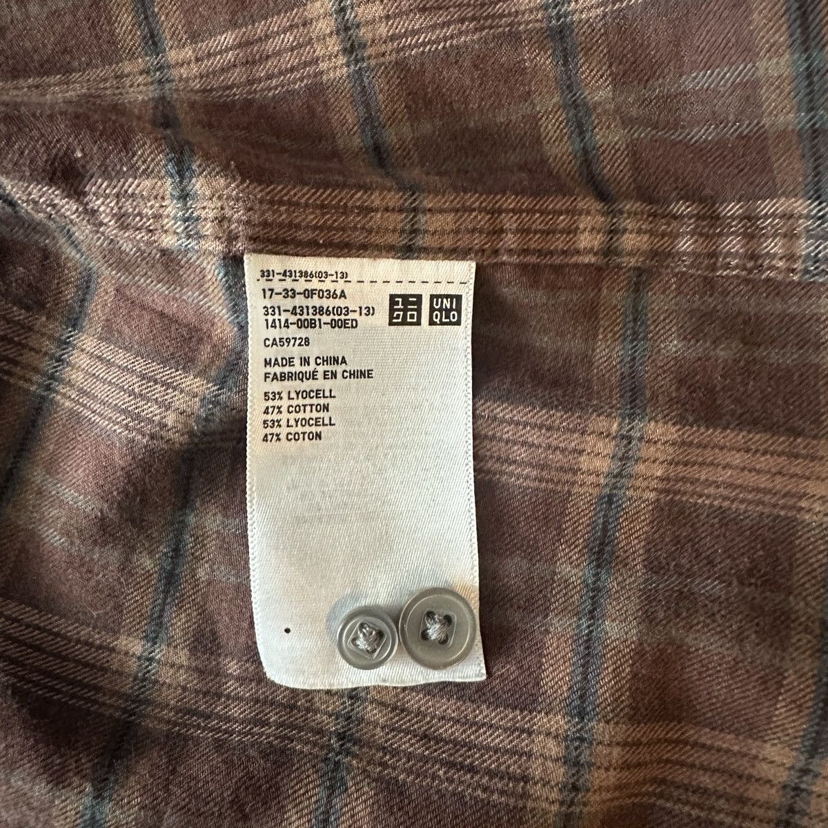 Lemaire × Uniqlo Uniqlo U plaid shirt Size US M / EU 48-50 / 2 - 3 Thumbnail