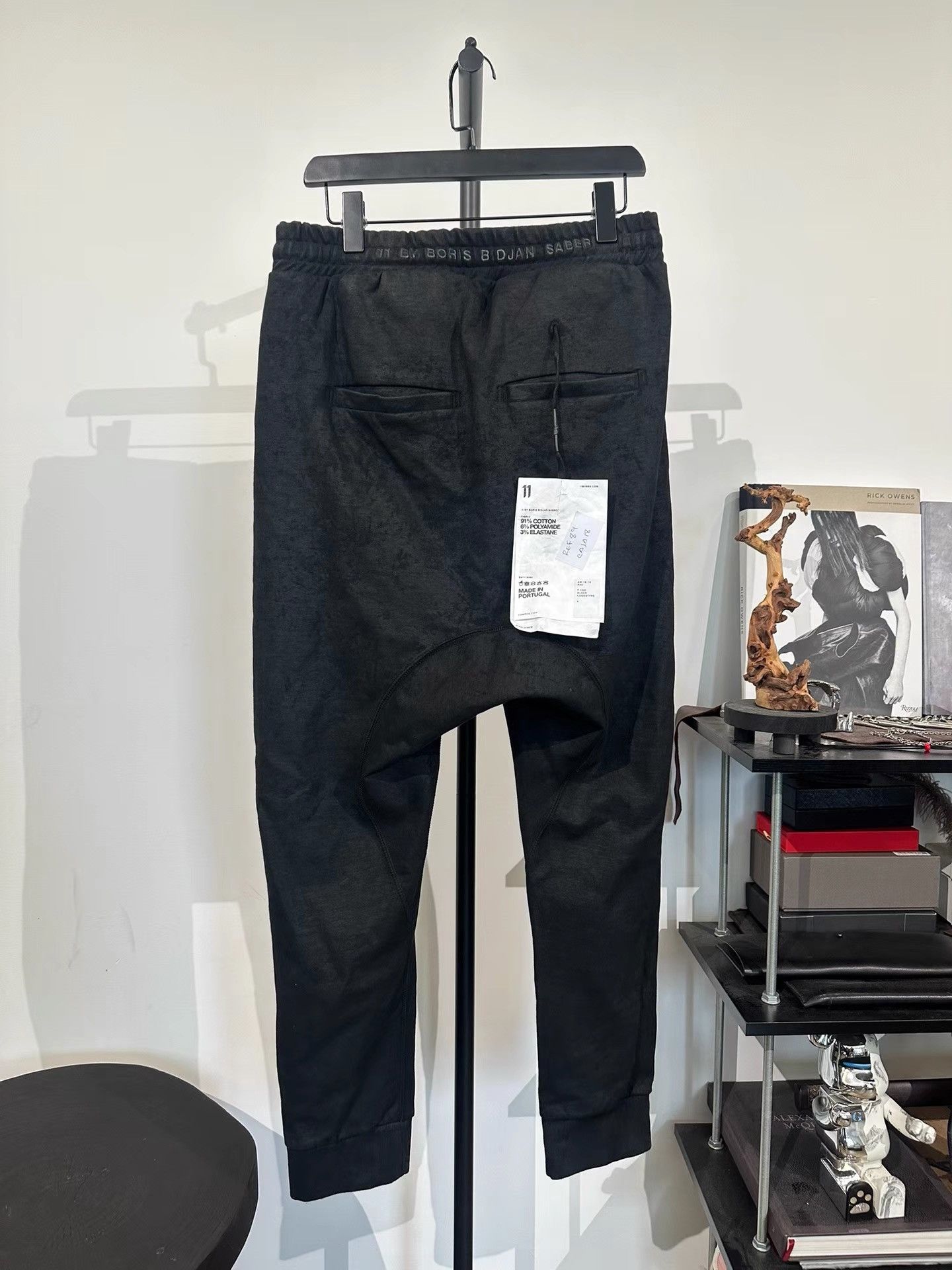 11 By Boris Bidjan Saberi 11by BBS Coated Elastic Cuff Sweatpants K35 Size US 35 - 2 Thumbnail