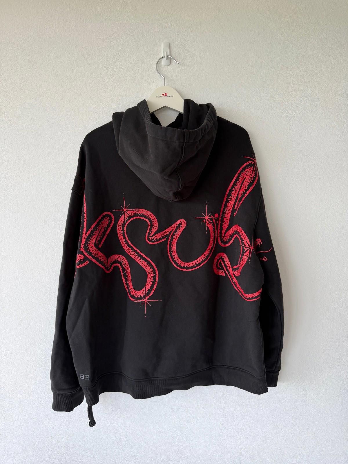 new Ksubi mens phantom hoodie tru black black red medium