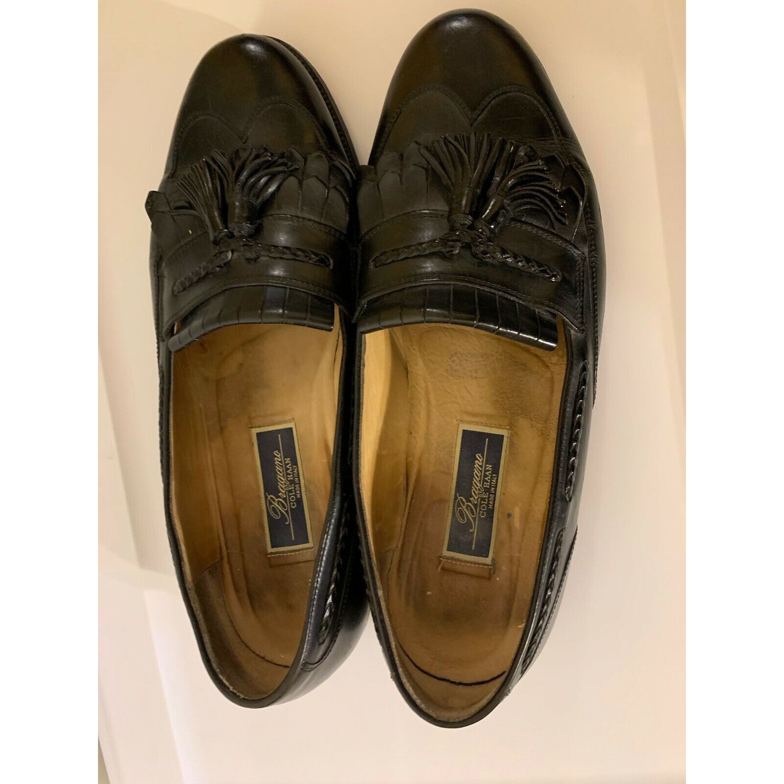 Cole Haan Cole Haan Bragano Mens Sz 12D Black Leather Slip On Tasseled Size US 12 / EU 45 - 7 Thumbnail