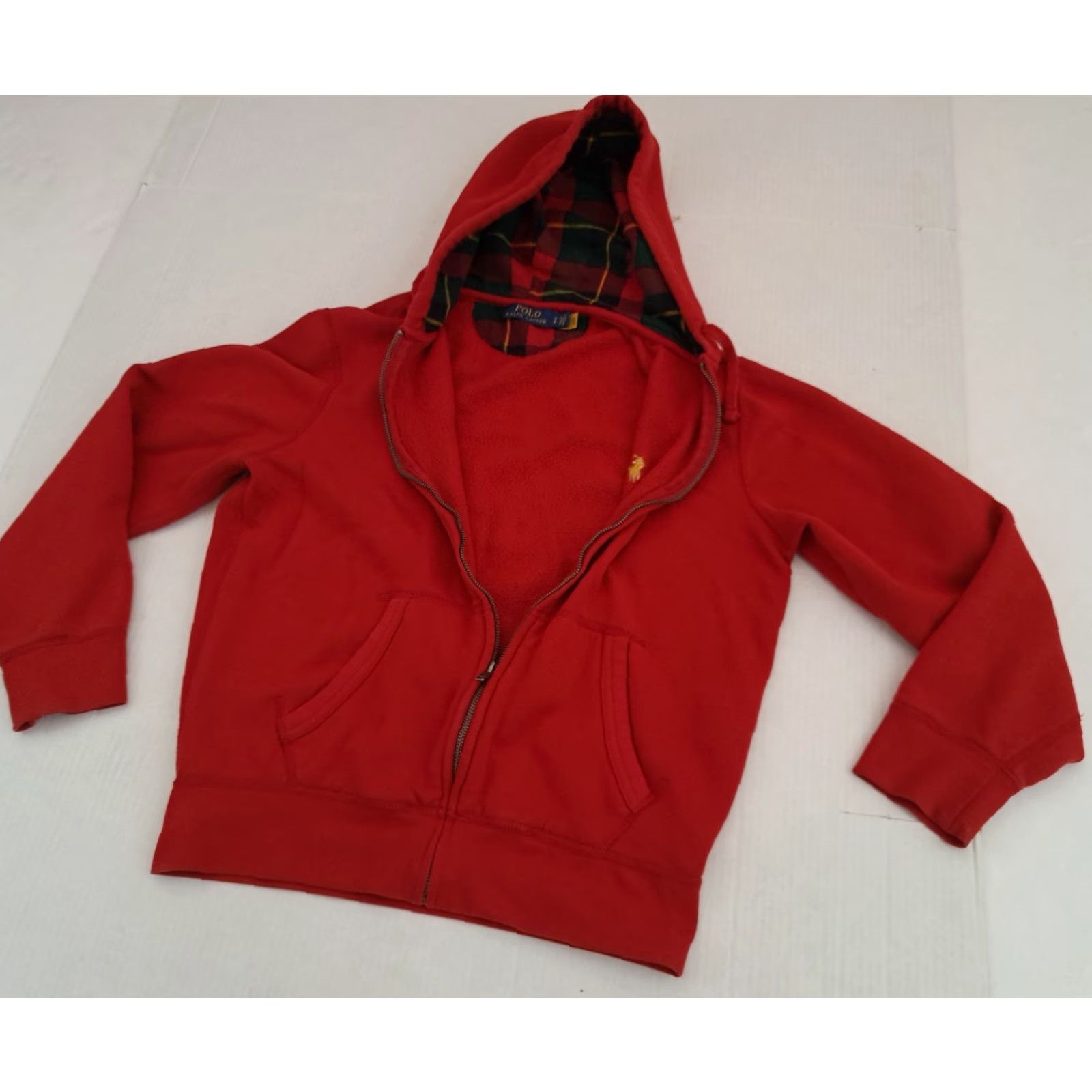 Polo Ralph Lauren VINTAGE Polo Ralph Lauren Full Zip Red Light Hooded Jacket Sweatshirt Women Regular S Spring Winter Red Canvas 24in 22in pit to pit Size S / US 4 / IT 40 - 4 Thumbnail