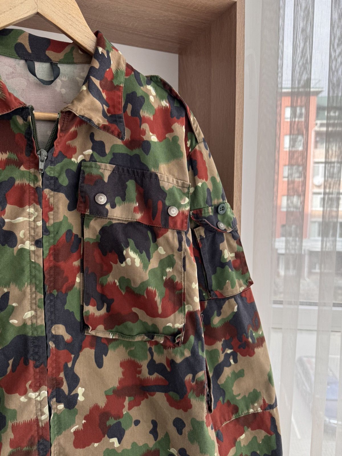 Vintage Swiss Army Military M70 Alpenflage Field RareCamouflage Jack Size US M / EU 48-50 / 2 - 6 Thumbnail