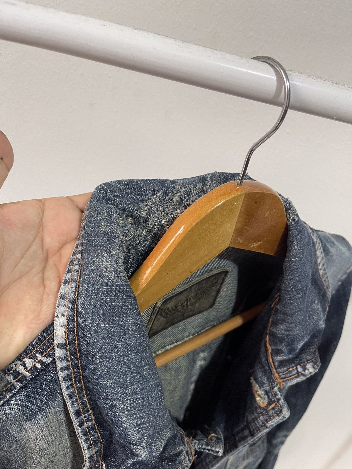 If Six Was Nine 2000s Angel Equal Trashed Denim Jacket A5 Size US S / EU 44-46 / 1 - 11 Thumbnail