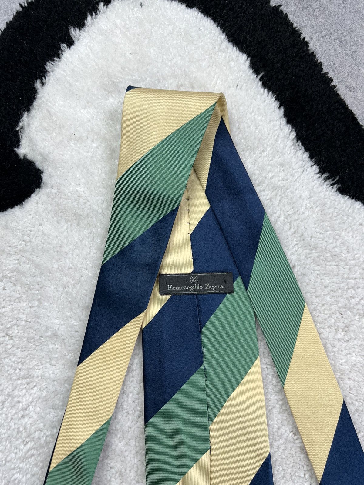 Ermenegildo Zegna Vintage Ermenegildo Zegna Silk Geometric Luxury Tie Size ONE SIZE - 10 Thumbnail