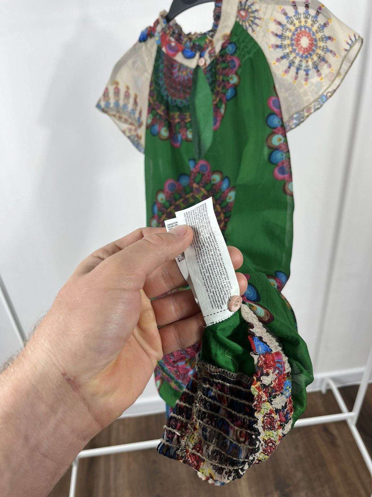 Desigual Desigual multicolor boho mini dress green abstract print L Size L / US 10 / IT 46 - 11 Thumbnail
