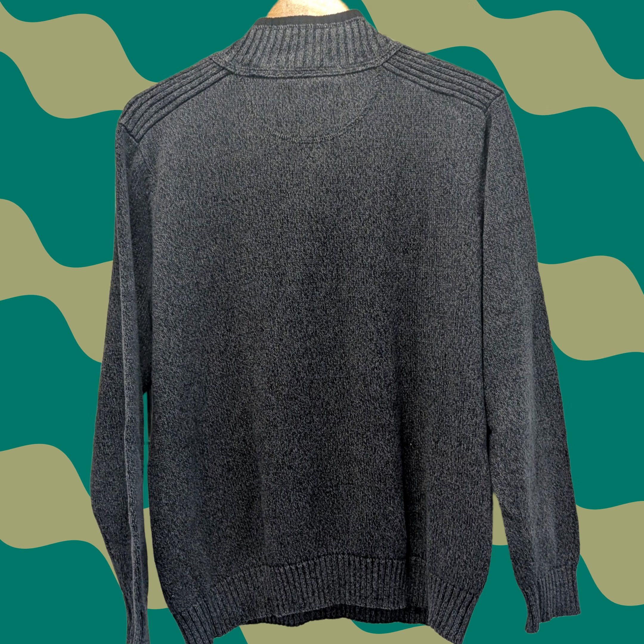 Dockers Dockers Mens 1/4 Zip Mock Neck Sweater L Dark Gray 100% Cotton Pullover Knit Casual Mens Regular Short sleeve? Size US L / EU 52-54 / 3 - 1 Thumbnail
