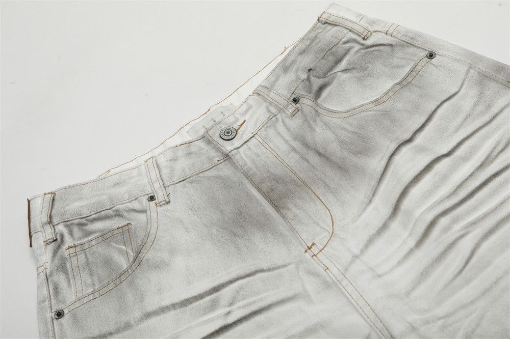 Vintage American street distressed men's loose hip-hop white jeans Size US 32 / EU 48 - 3 Thumbnail