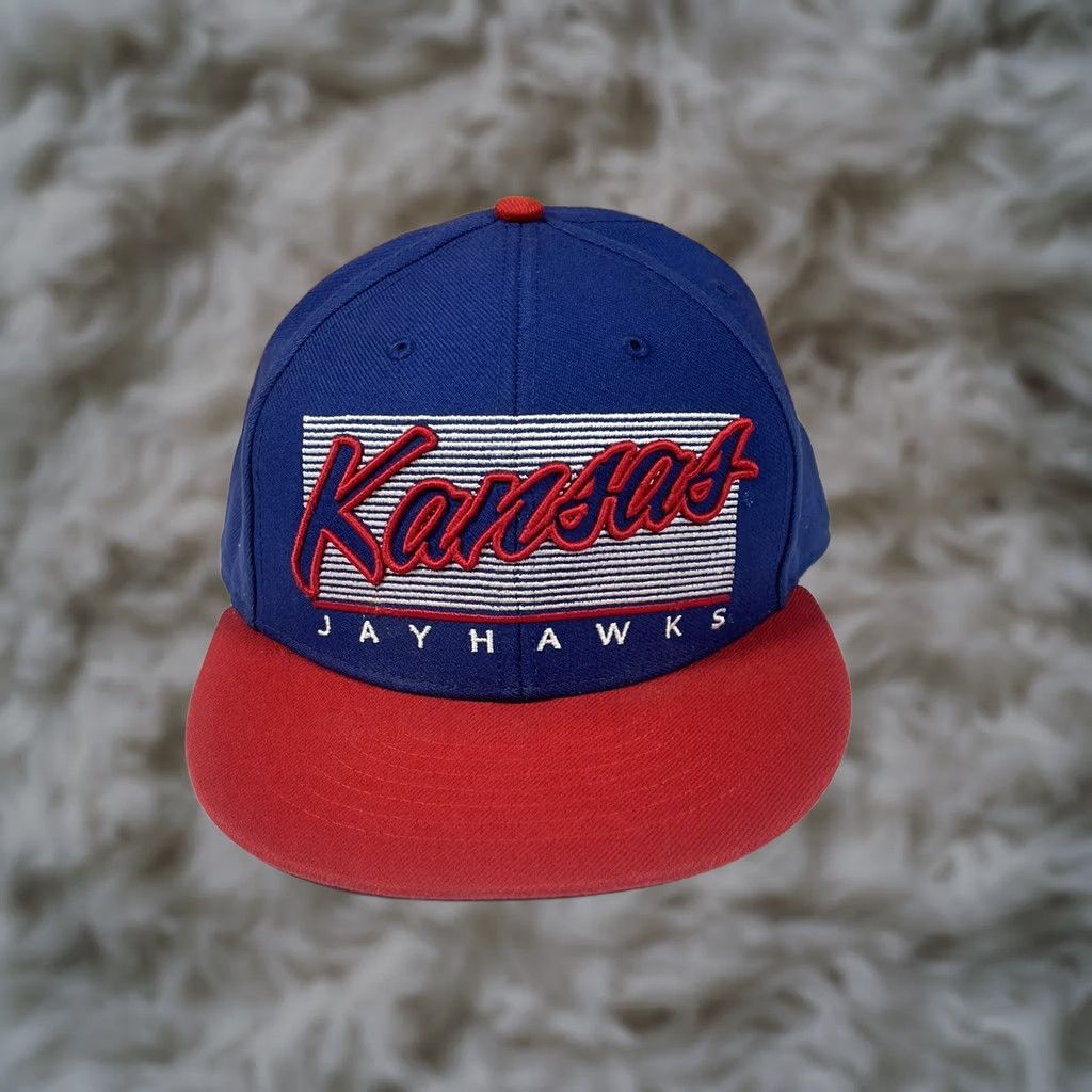 NCAA Forty Seven47 Brand NCAA Kansas Jayhawks Snapback Hat One Size Fit All Flat Bill Adjustable Logo Multicolor Men Hat Size ONE SIZE - 1 Thumbnail
