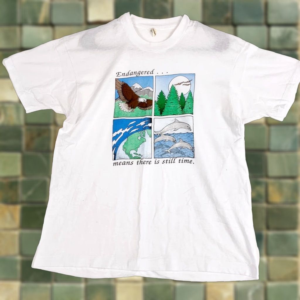 Vintage VINTAGE Screen Stars T-Shirt XL White 90s Short Sleeve Crew Neck Unisex Adults Single Stitch Thin Tee Size US XL / EU 56 / 4 - 1 Thumbnail