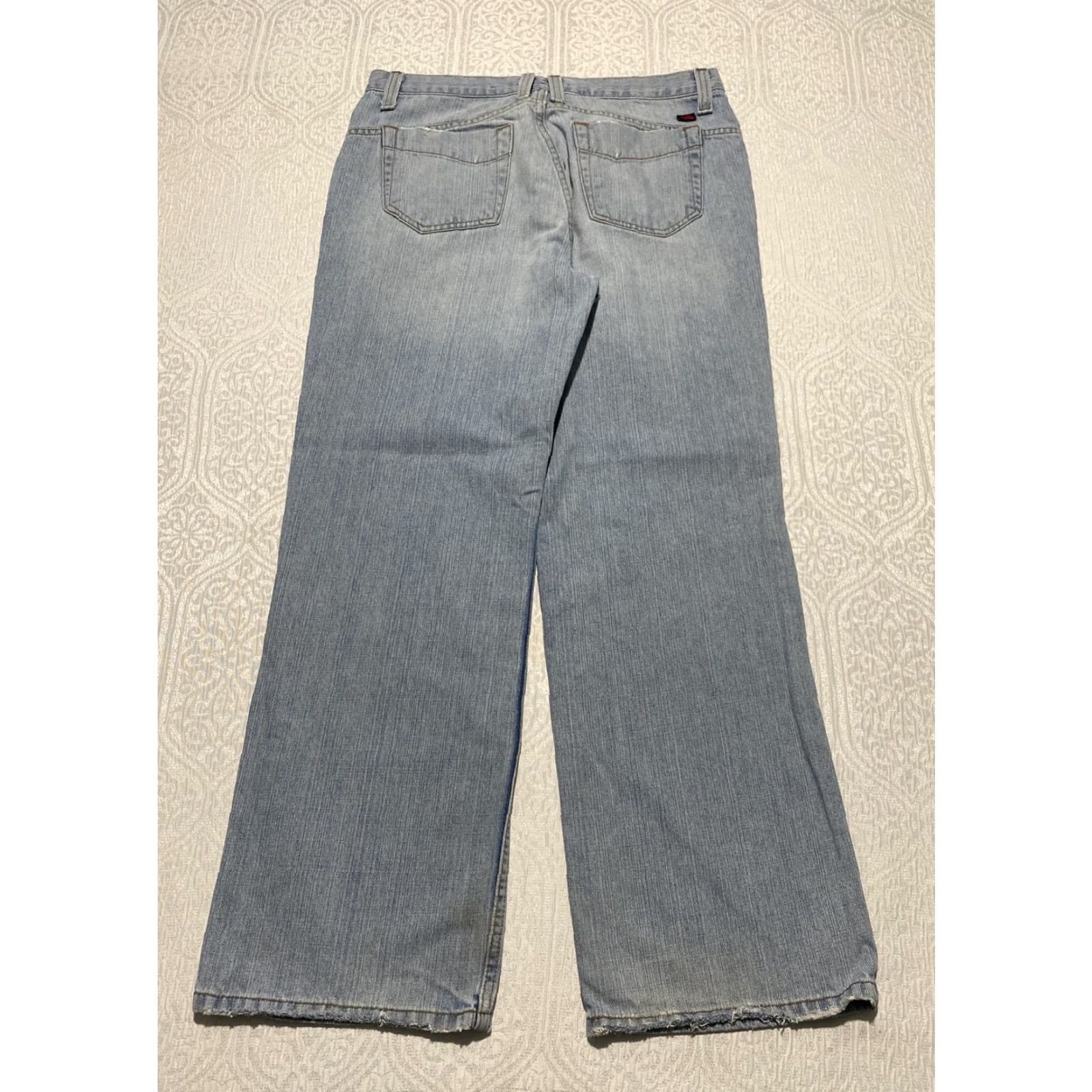 Denime Tony Hawk Jeans Mens 32x30 Light Wash Blue Denim Relaxed Straight Leg Jeans Men Size US 32 / EU 48 - 6 Thumbnail
