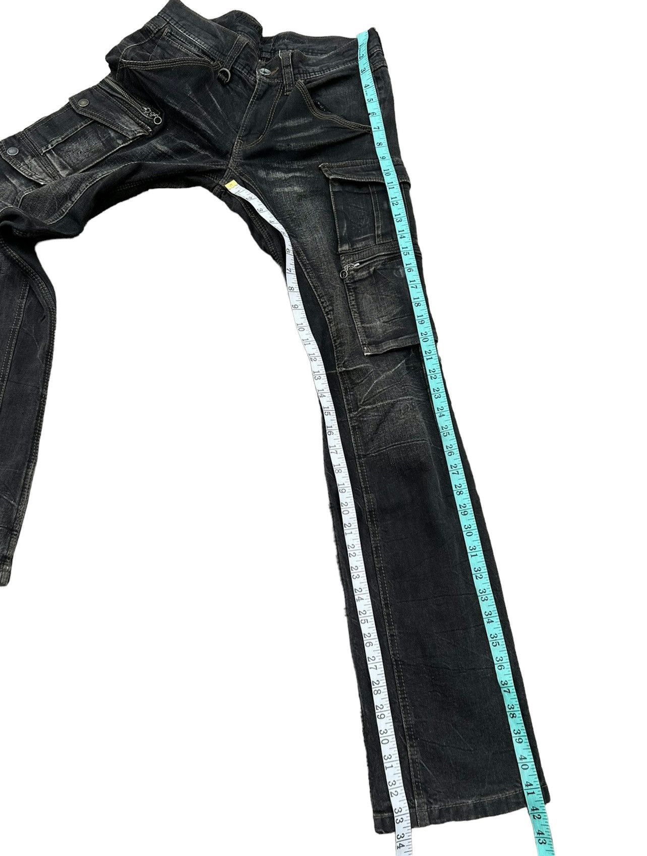 Nicole Club Nicole Japan Faded Black Stretch Denim Cargo Trouser Size US 29 - 5 Thumbnail